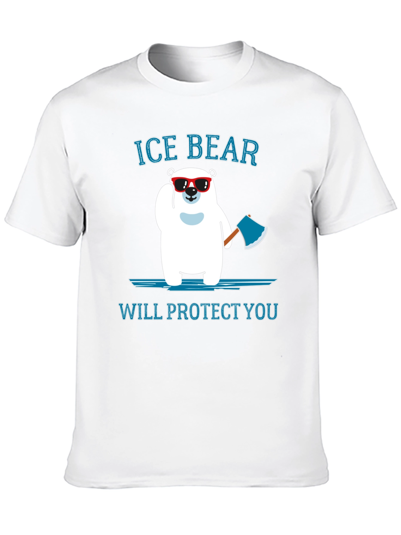 Ice Bear Will Protect You Black T-Shirt