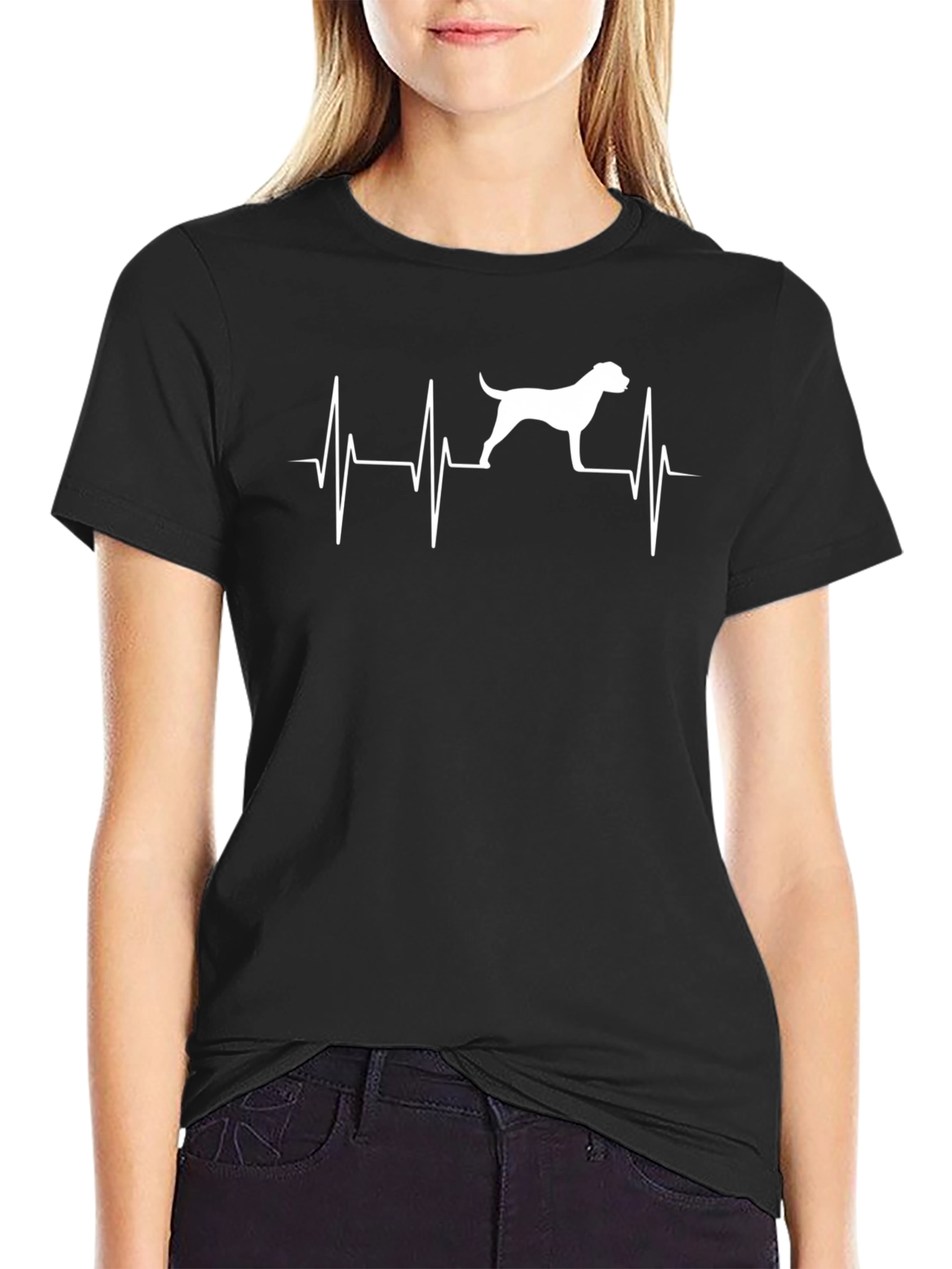 Dog Heartbeat T-Shirt - Black Graphic Tee