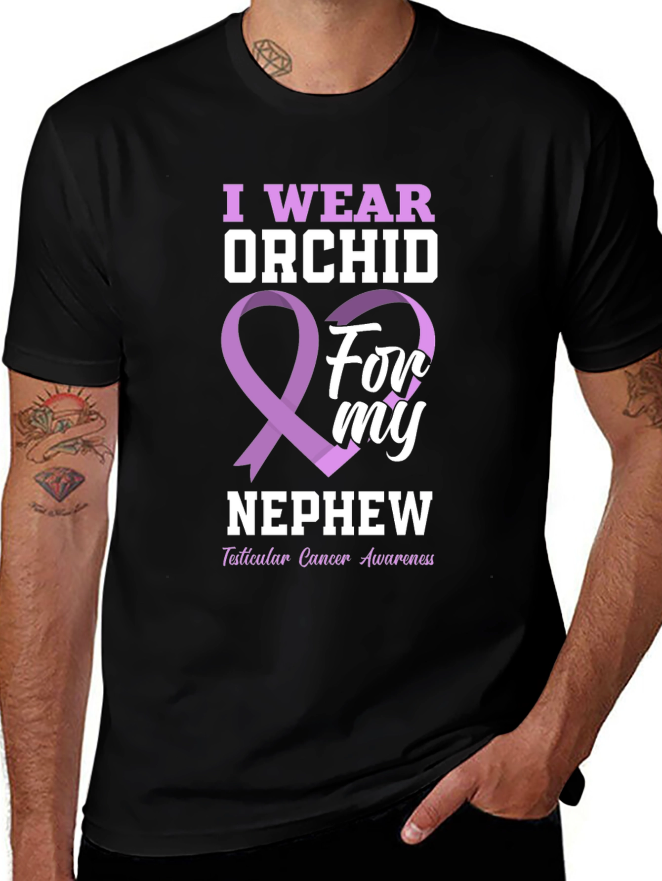 Orchid Ribbon T-Shirt - Testicular Cancer Awareness