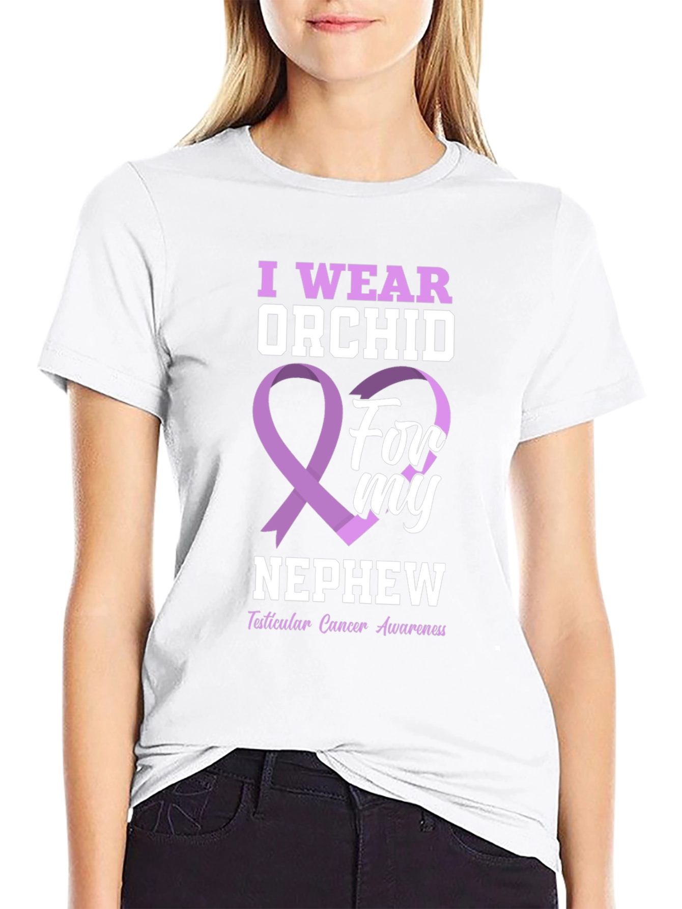 Orchid Ribbon T-Shirt - Testicular Cancer Awareness