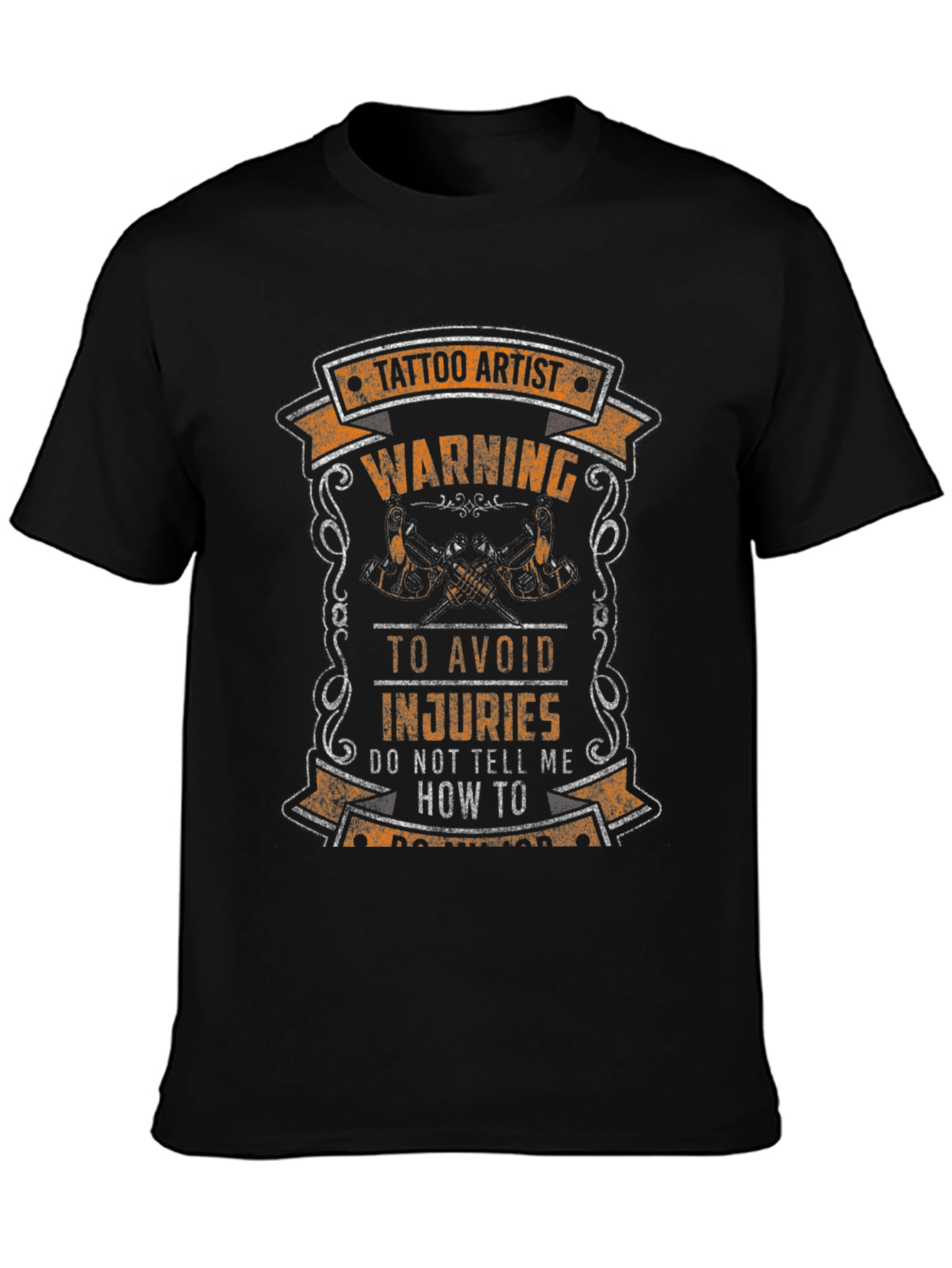 Tattoo Artist Warning Graphic Tee - Black