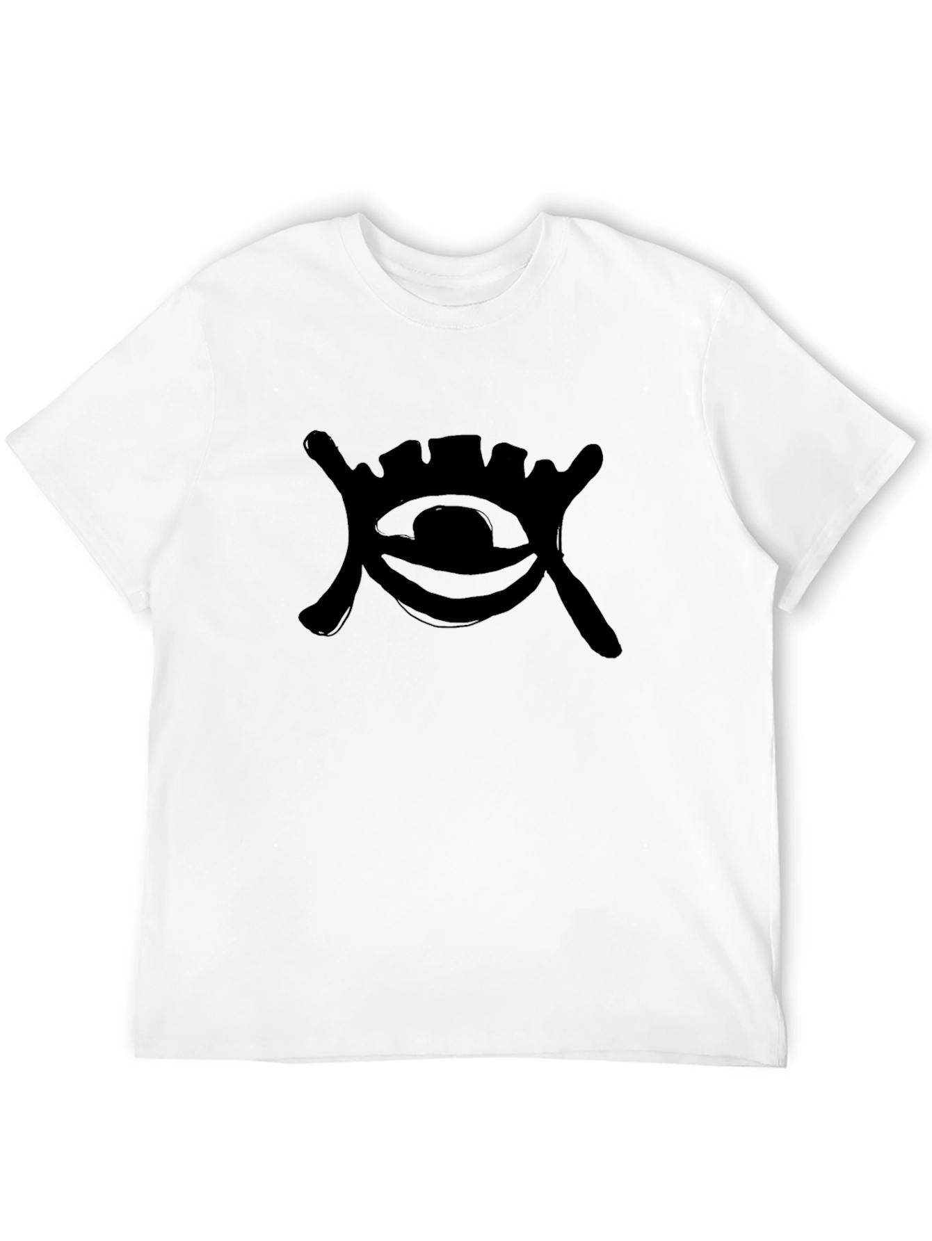 Mens Black Graphic Tee - Eye Design