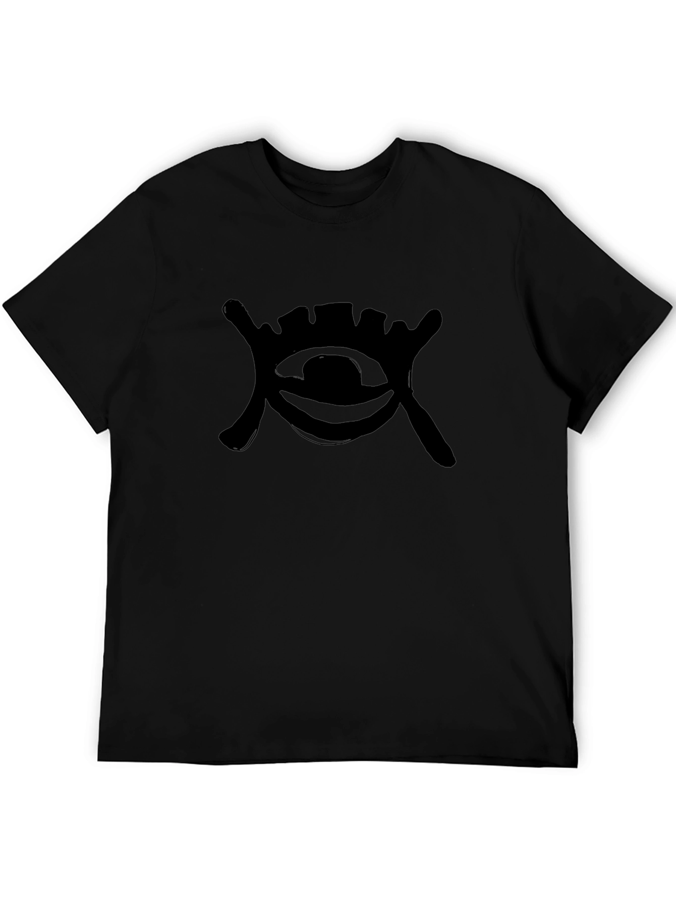 Mens Black Graphic Tee - Eye Design