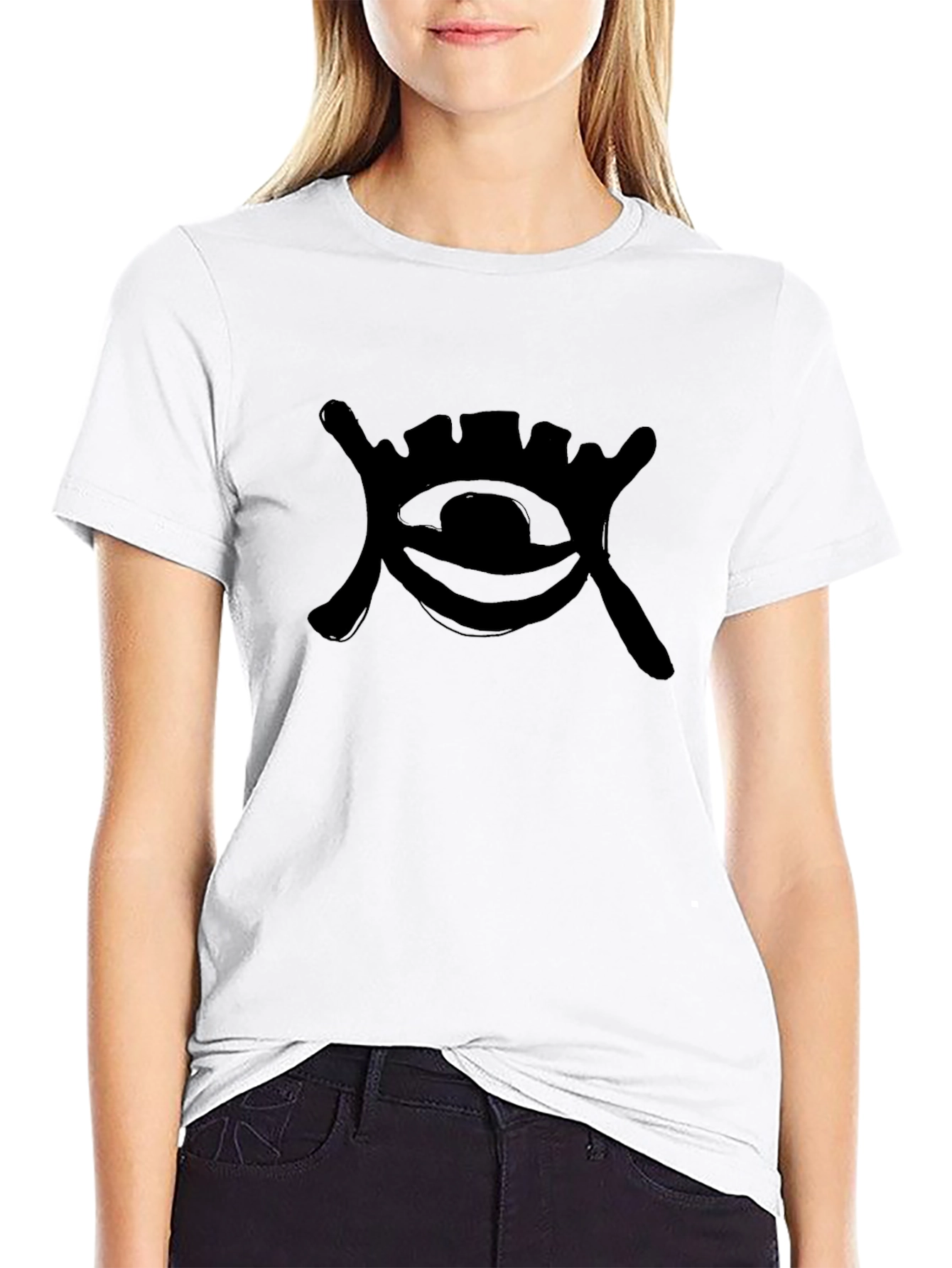 Mens Black Graphic Tee - Eye Design