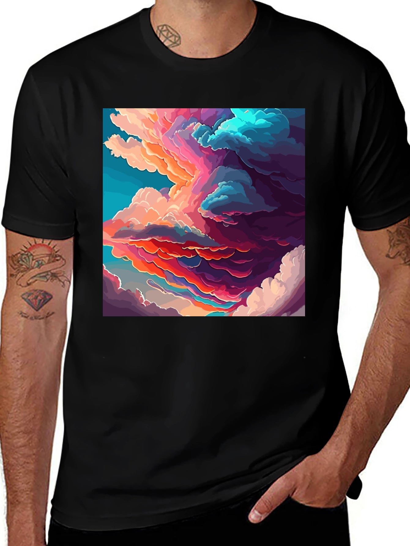 Cloudscape Graphic Black T-Shirt