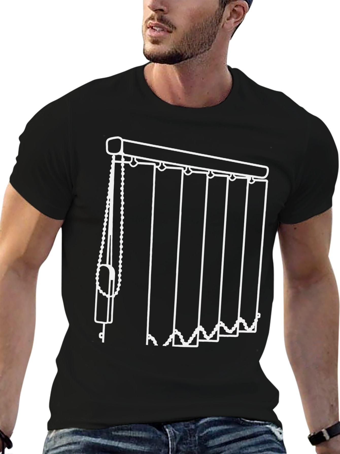 Novelty Vertical Blinds Graphic Tee - Black