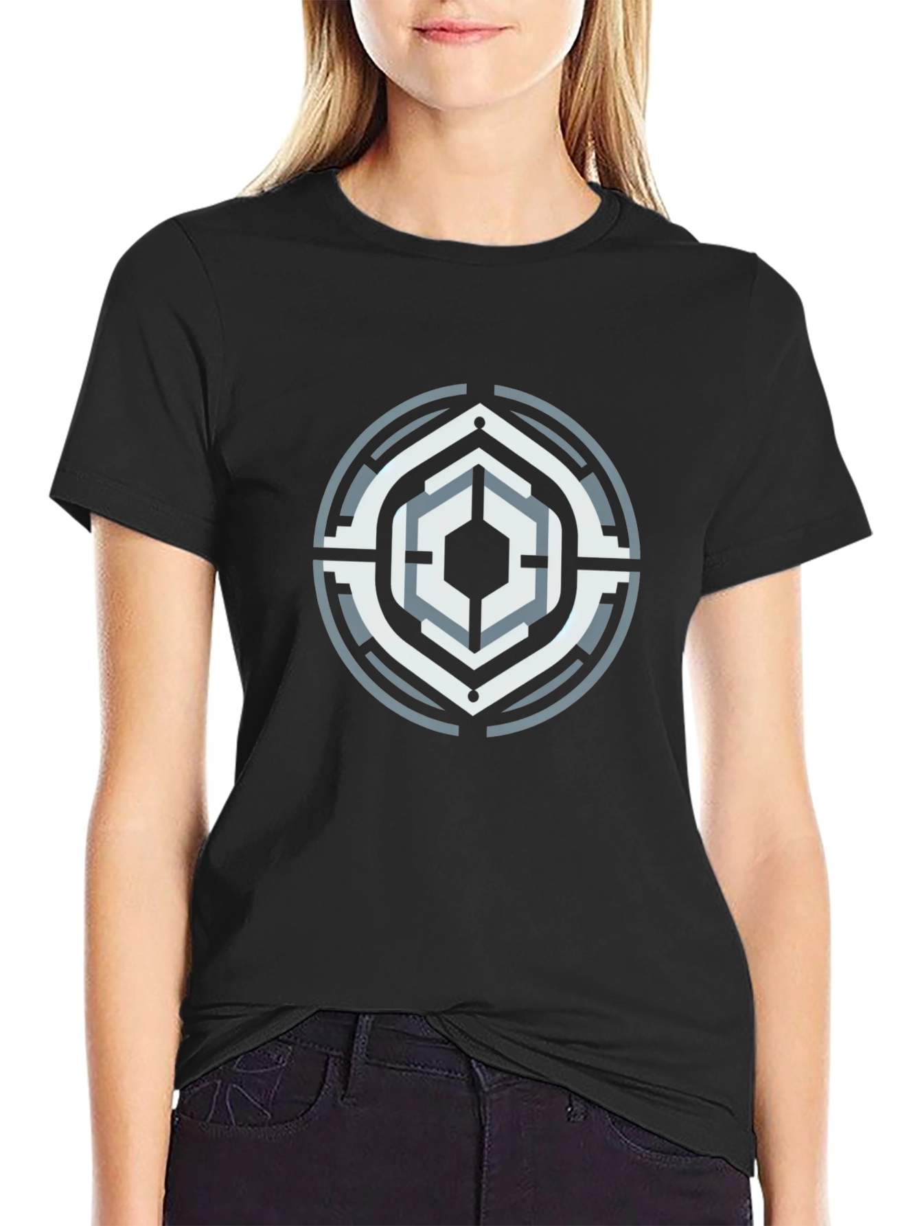 Geometric Symbol Black T-Shirt