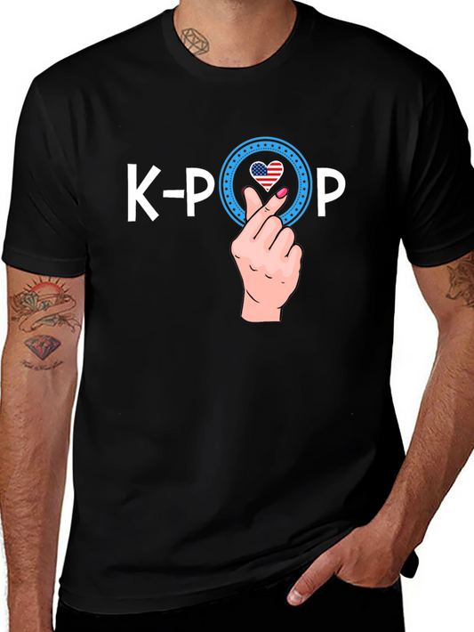 K-Pop USA Heart Hand Sign T-Shirt