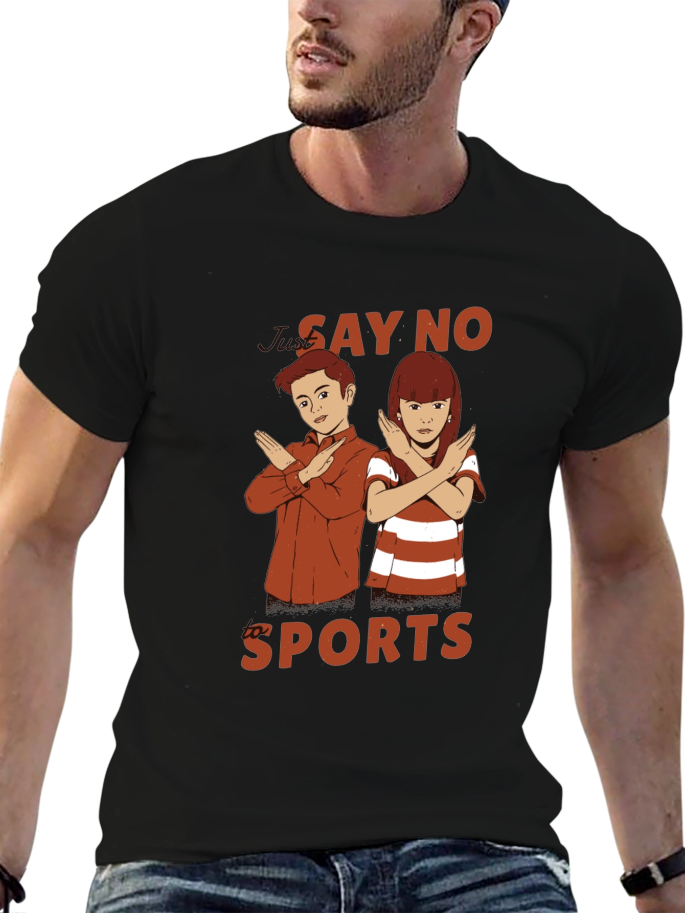 Say No Sports Graphic T-Shirt - Black