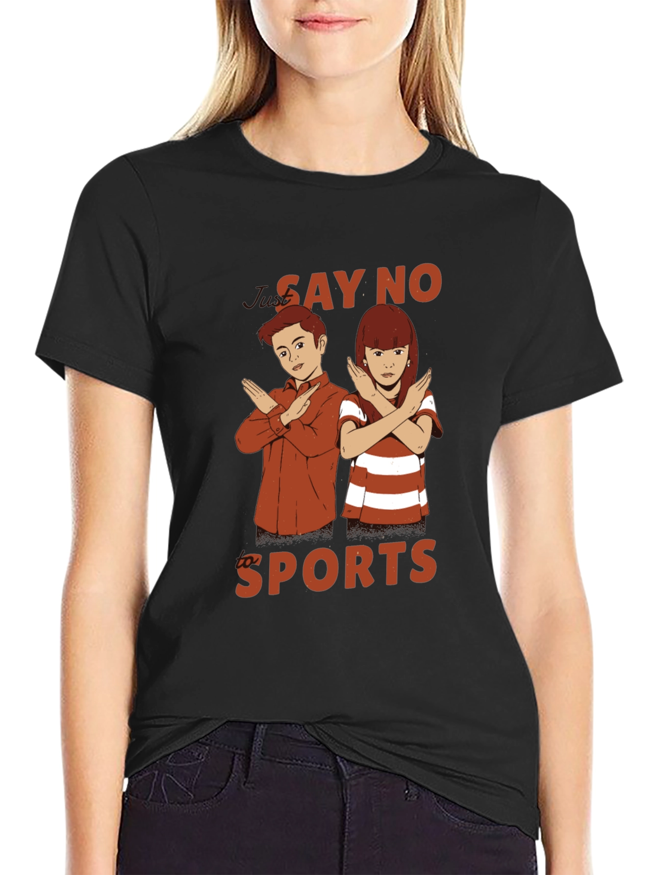 Say No Sports Graphic T-Shirt - Black