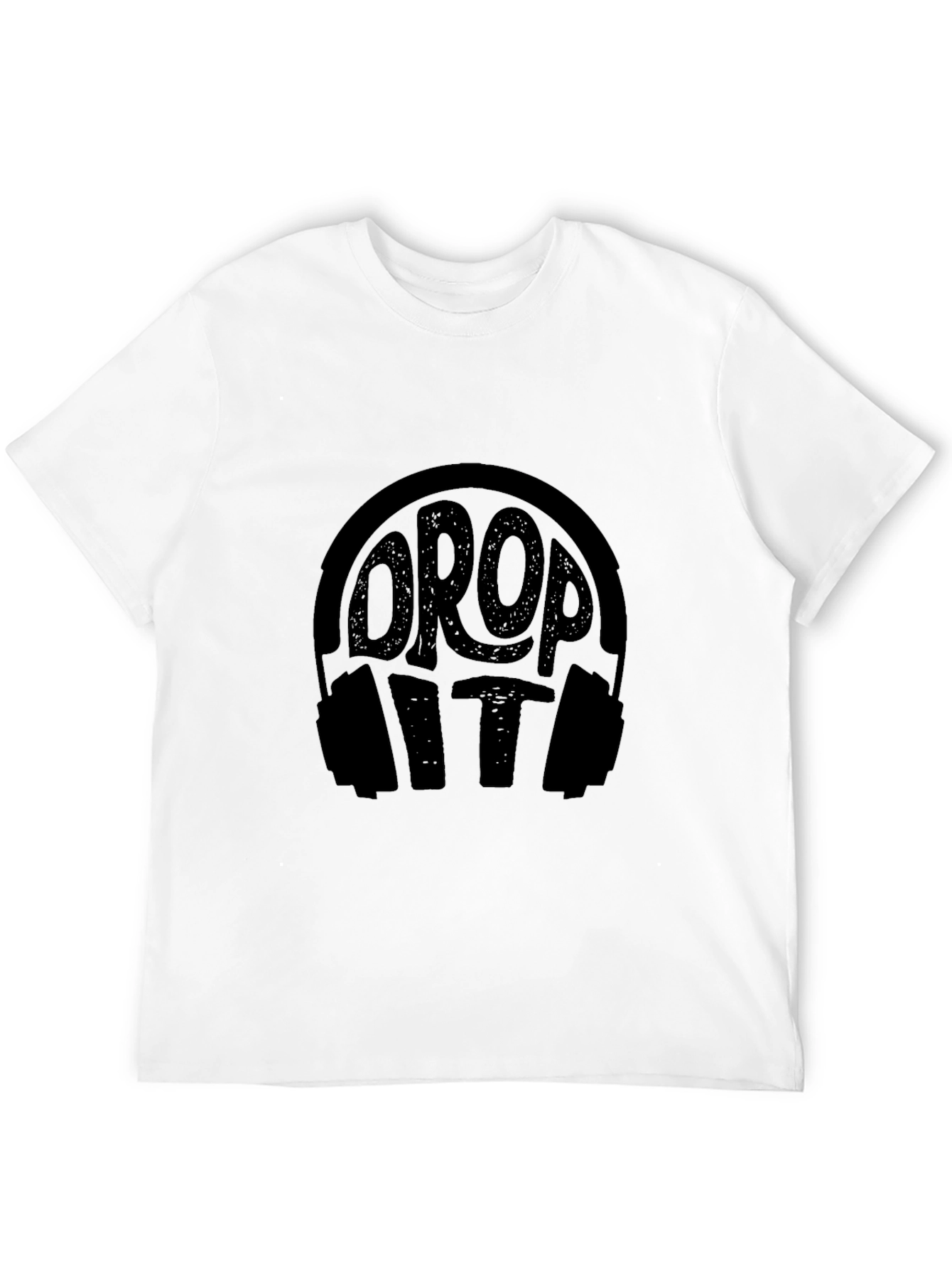 Drop It Headphones Graphic Black T-Shirt