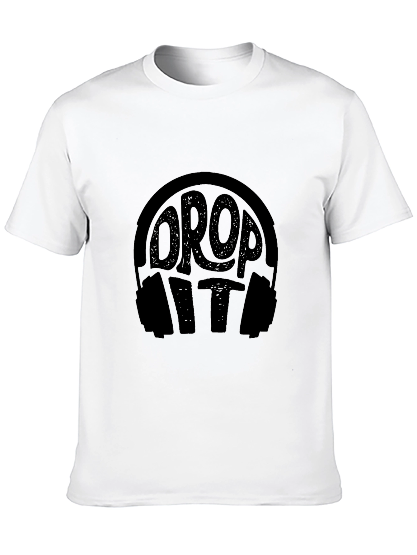 Drop It Headphones Graphic Black T-Shirt