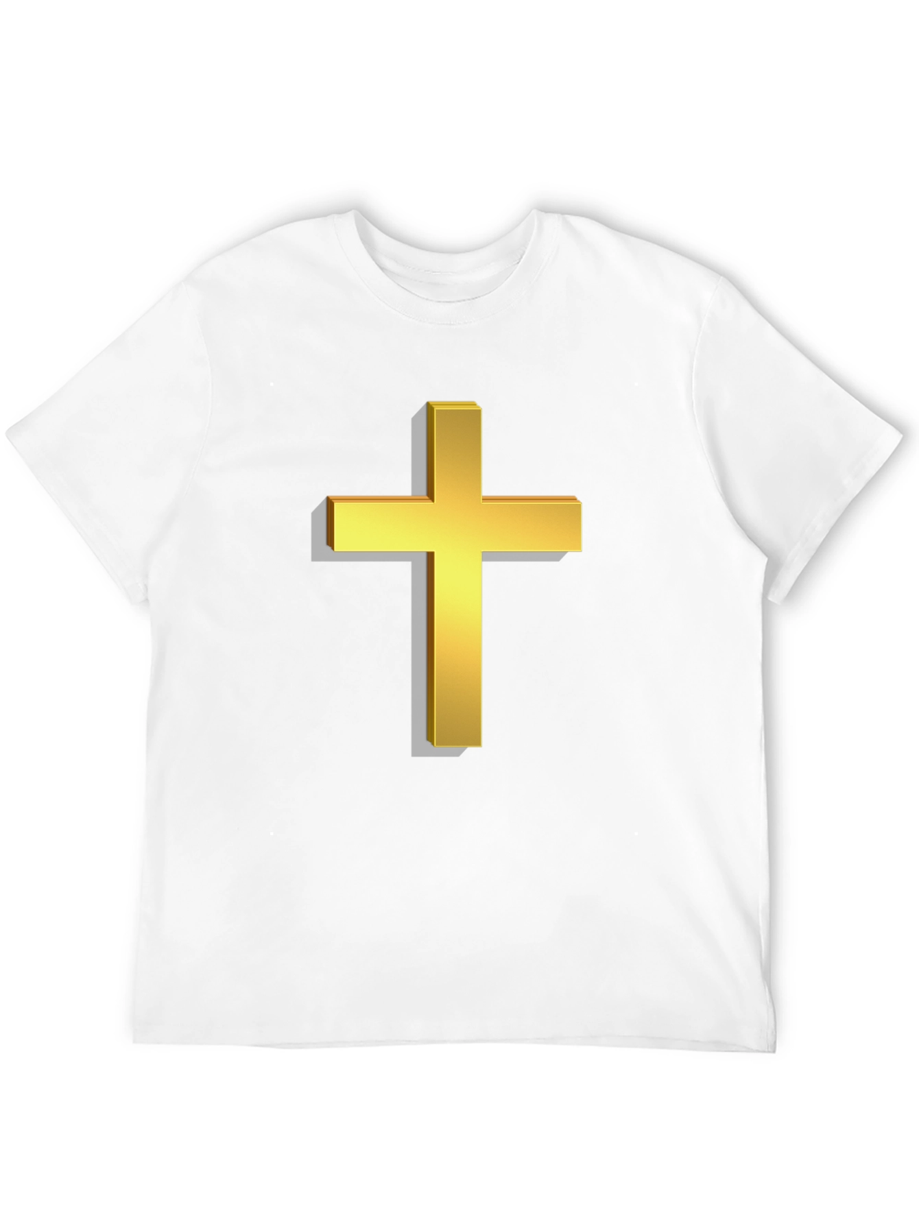Gold Cross Graphic Black T-Shirt