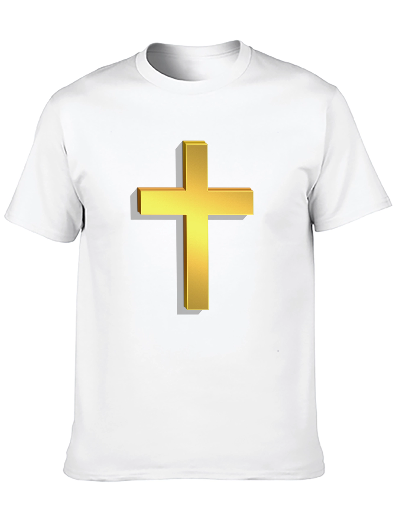Gold Cross Graphic Black T-Shirt