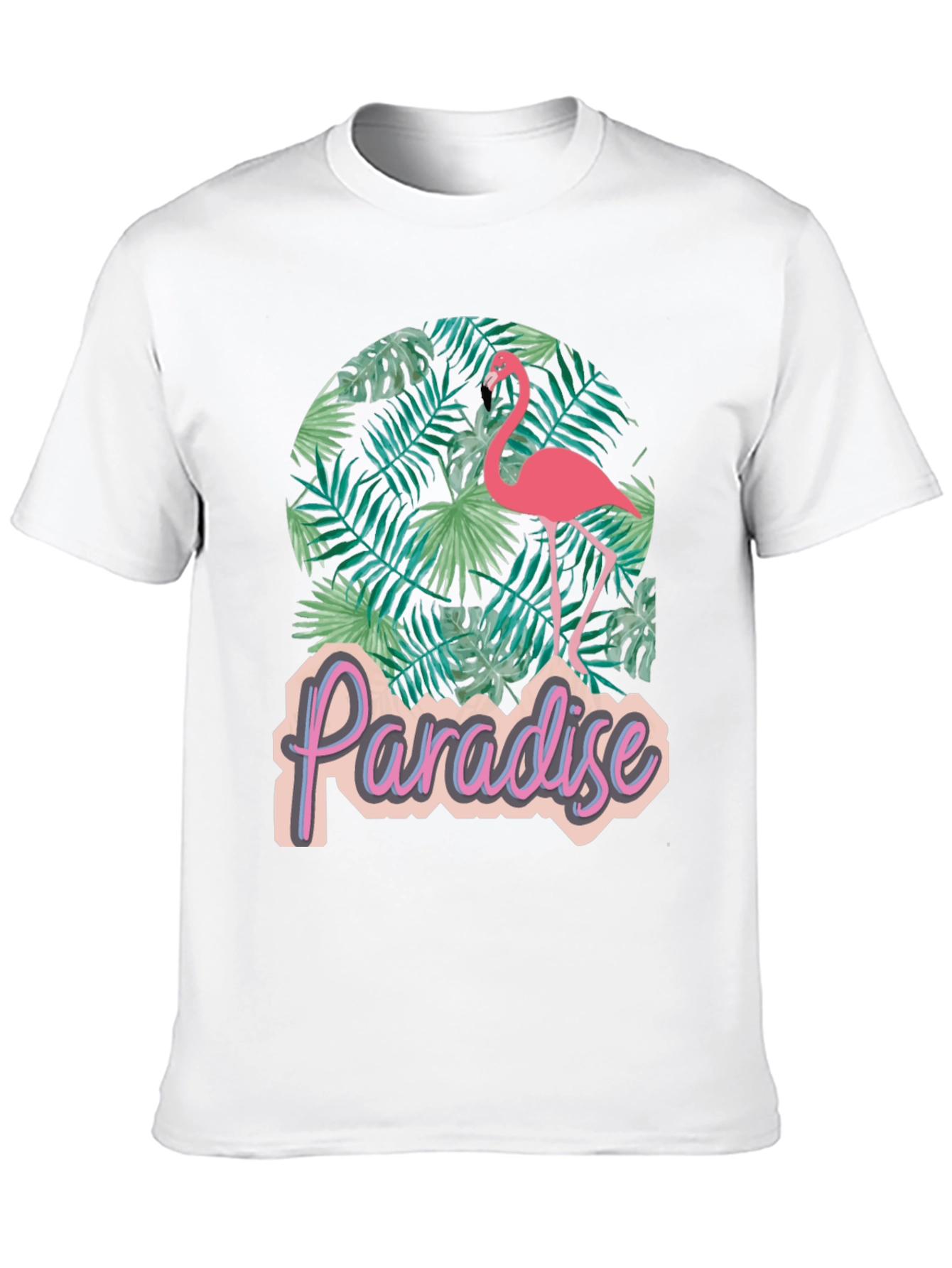 Paradise Flamingo Graphic Tee - Tropical Black T-Shirt