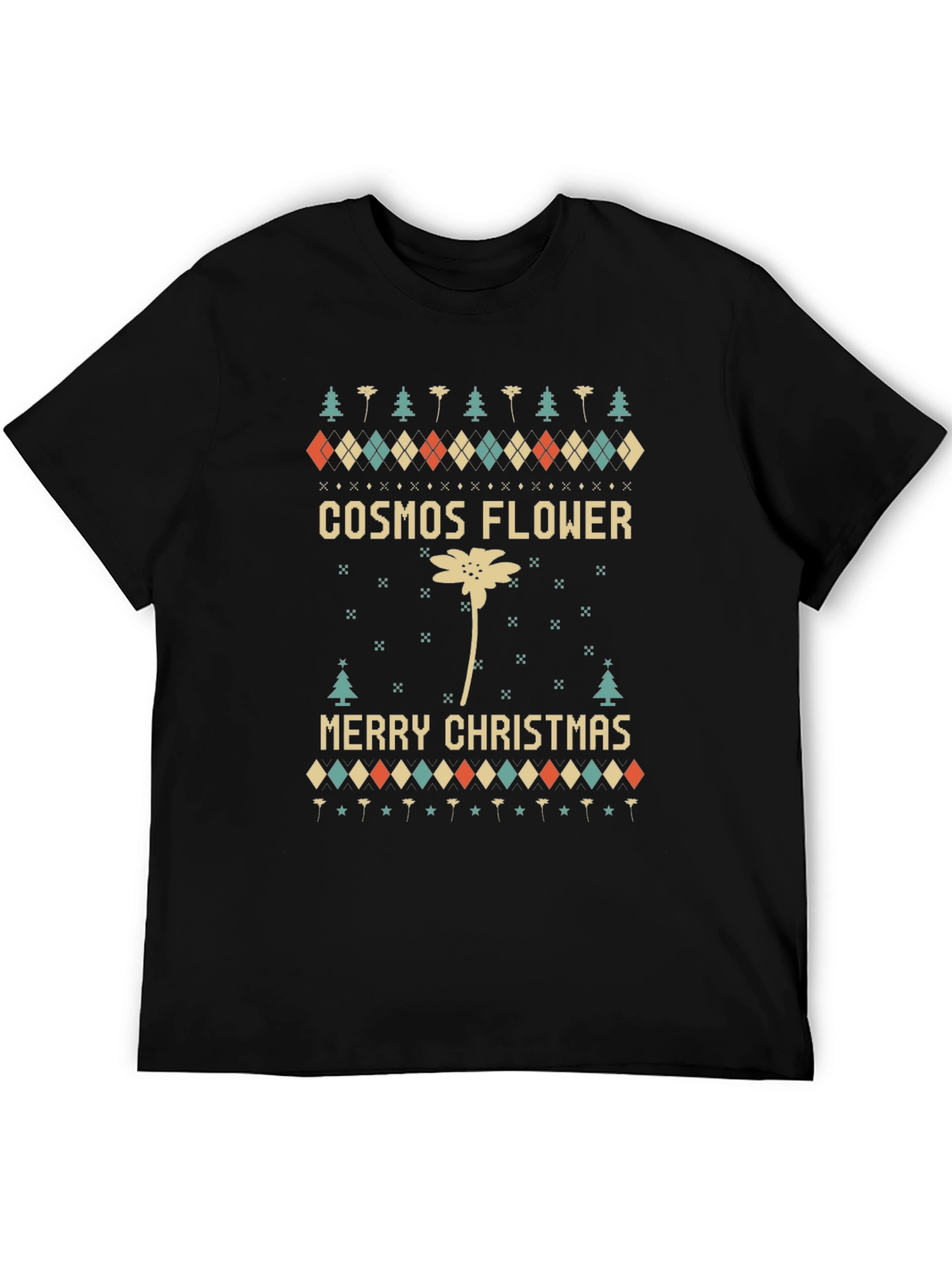 Cosmos Flower Merry Christmas Graphic Tee