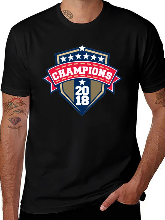 Champions 2018 Graphic Print Black T-Shirt