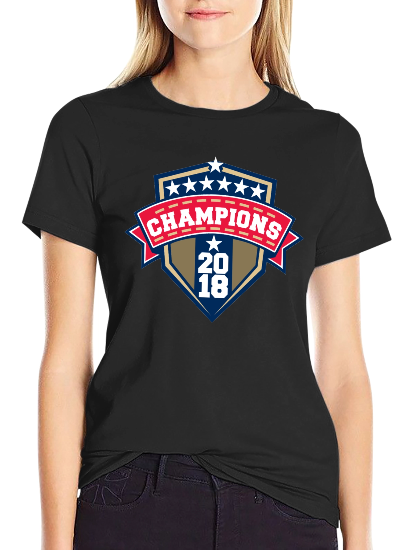 Champions 2018 Graphic Print Black T-Shirt