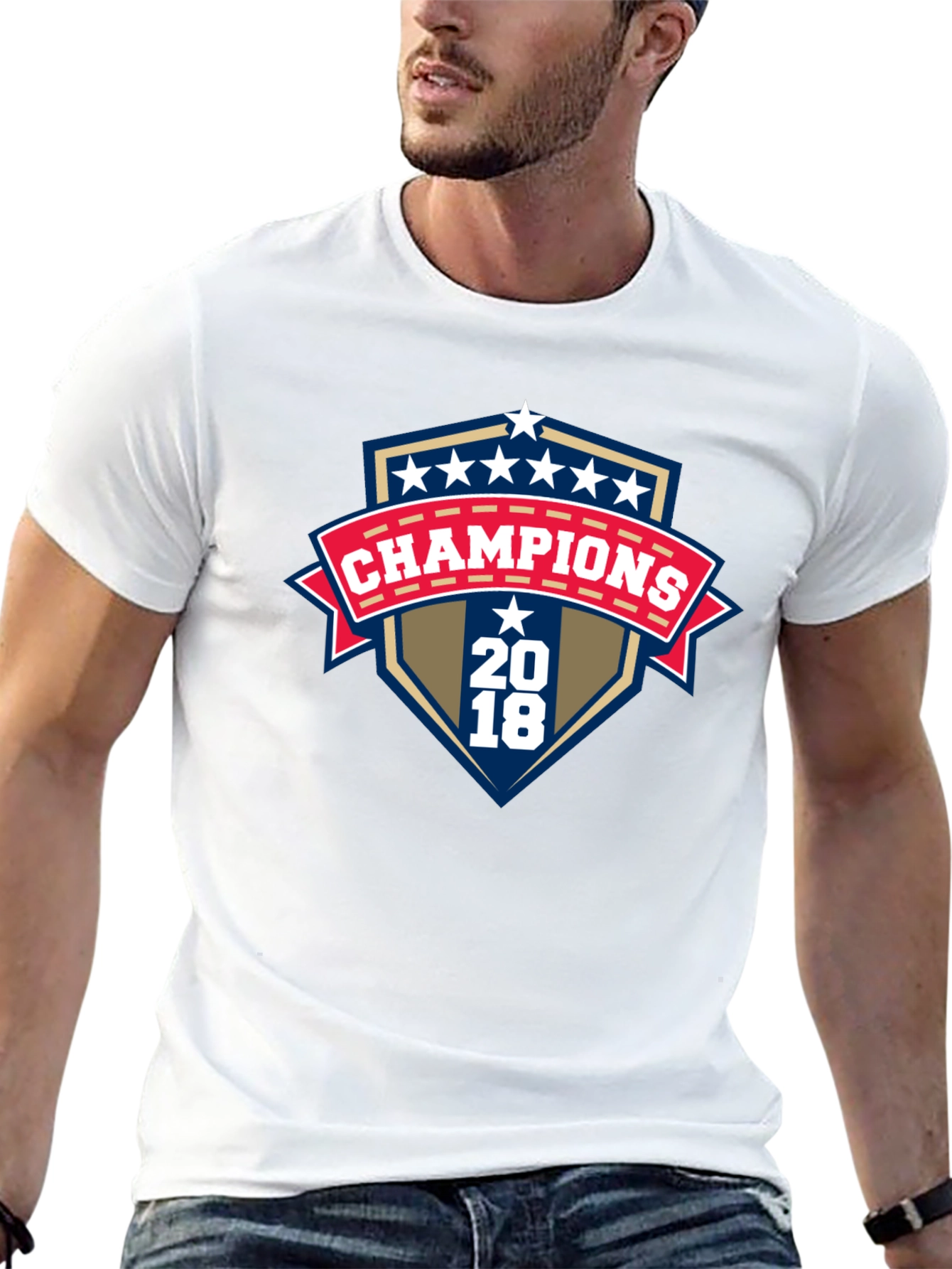 Champions 2018 Graphic Print Black T-Shirt