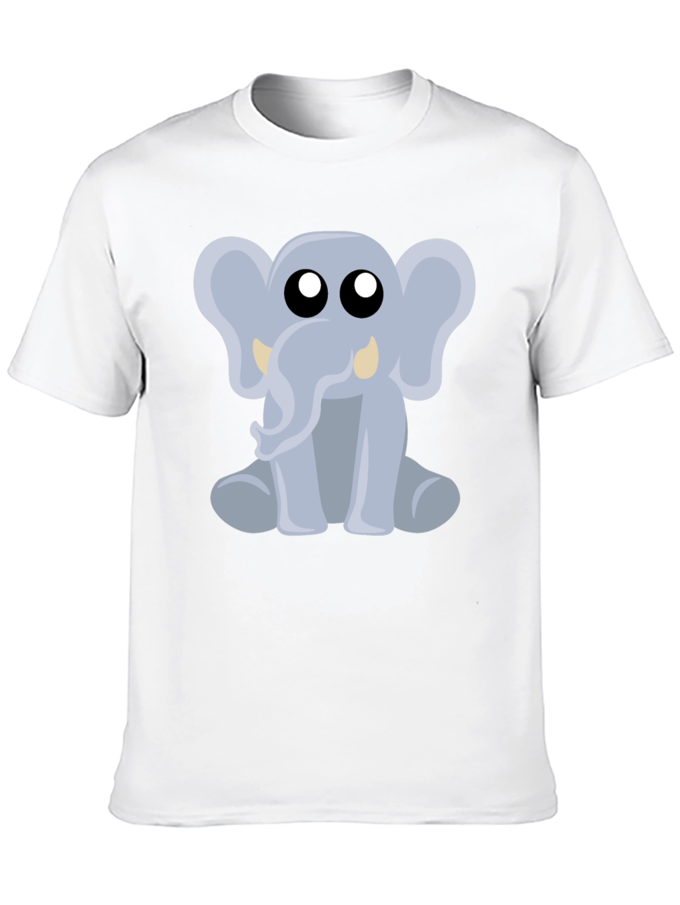 Cute Elephant Graphic Tee - Black Cotton Shirt