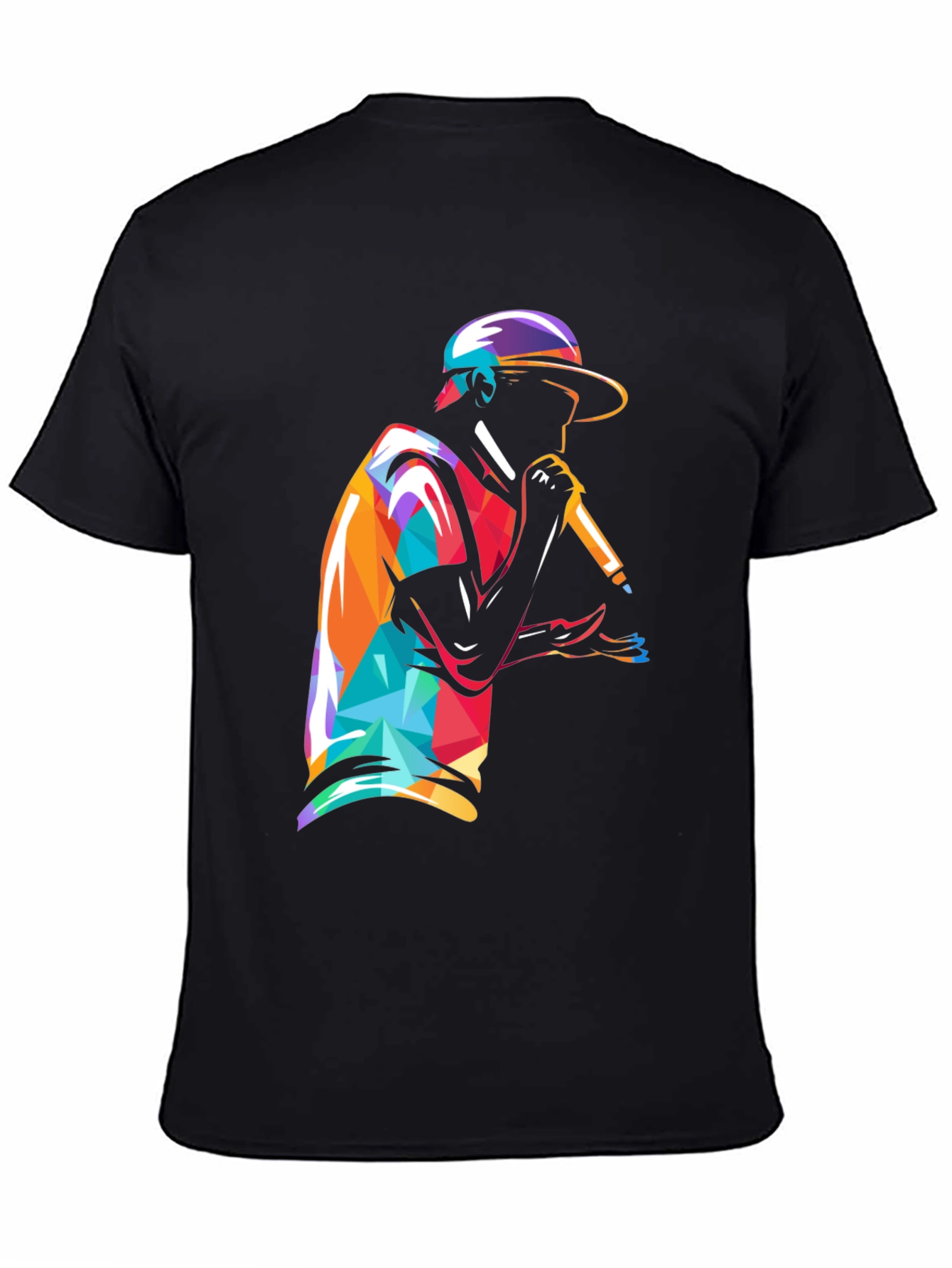 Geometric Rapper Graphic Tee - Cool Streetwear Style