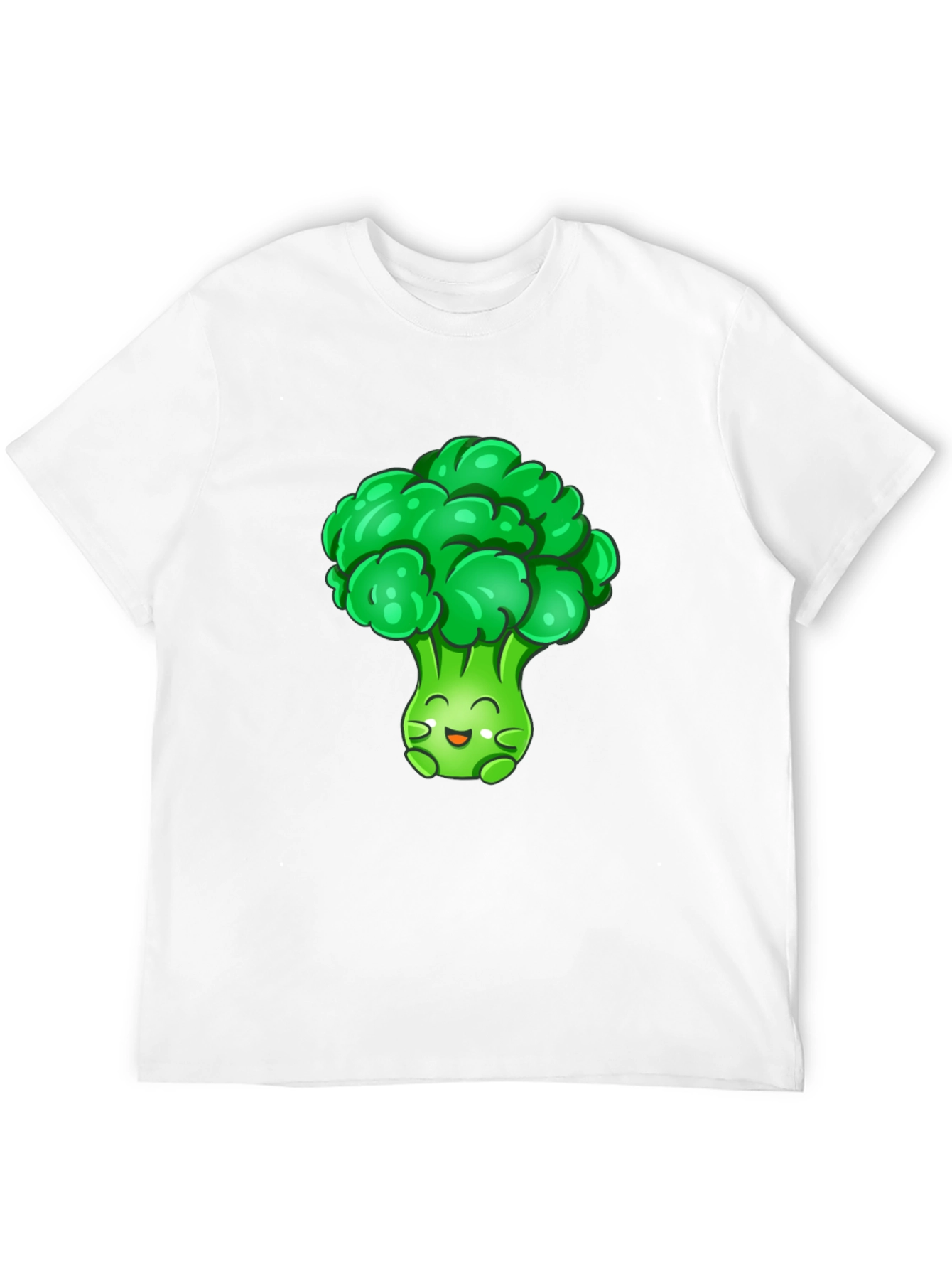 Broccoli Cartoon Graphic T-Shirt - Black