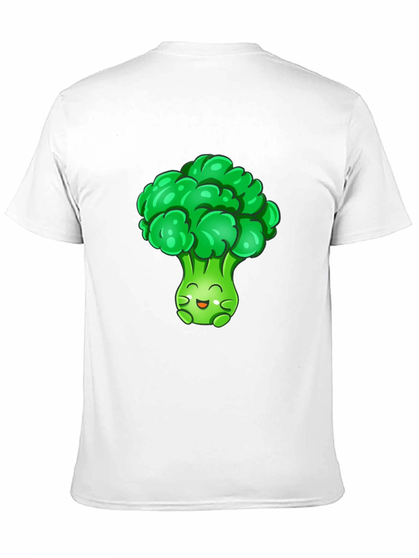 Broccoli Cartoon Graphic T-Shirt - Black