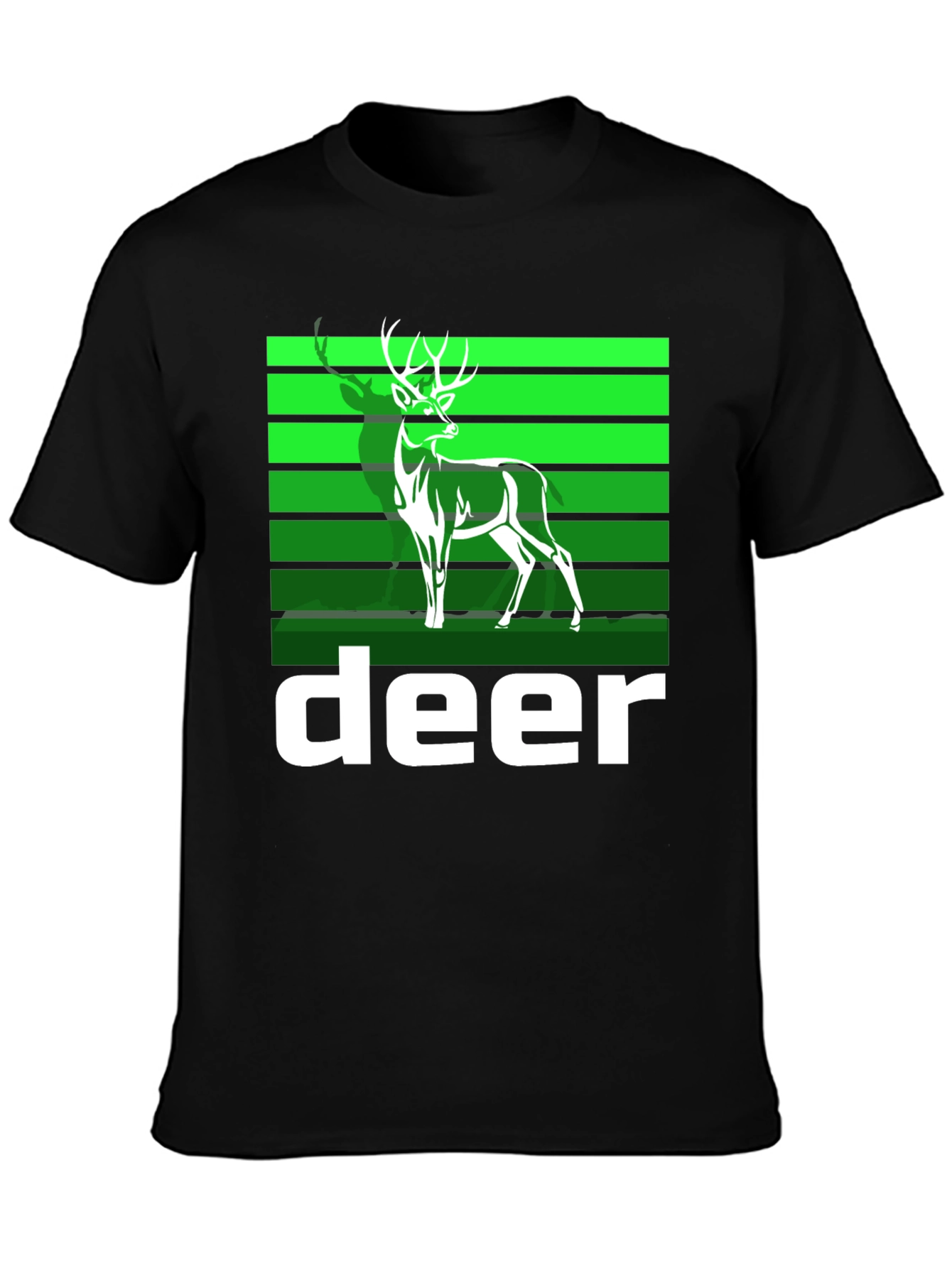 Deer Graphic Tee - Black Cotton Blend