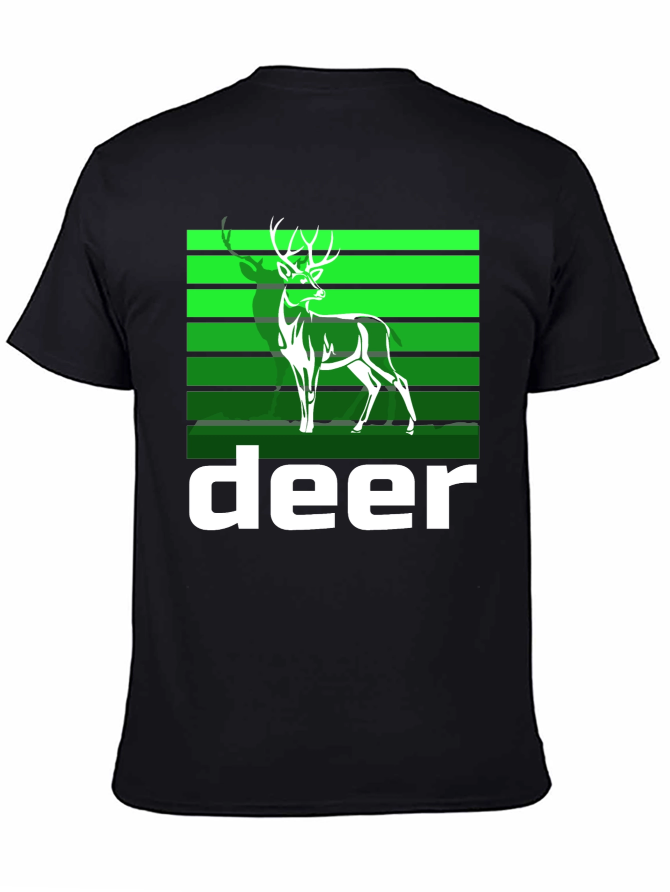 Deer Graphic Tee - Black Cotton Blend