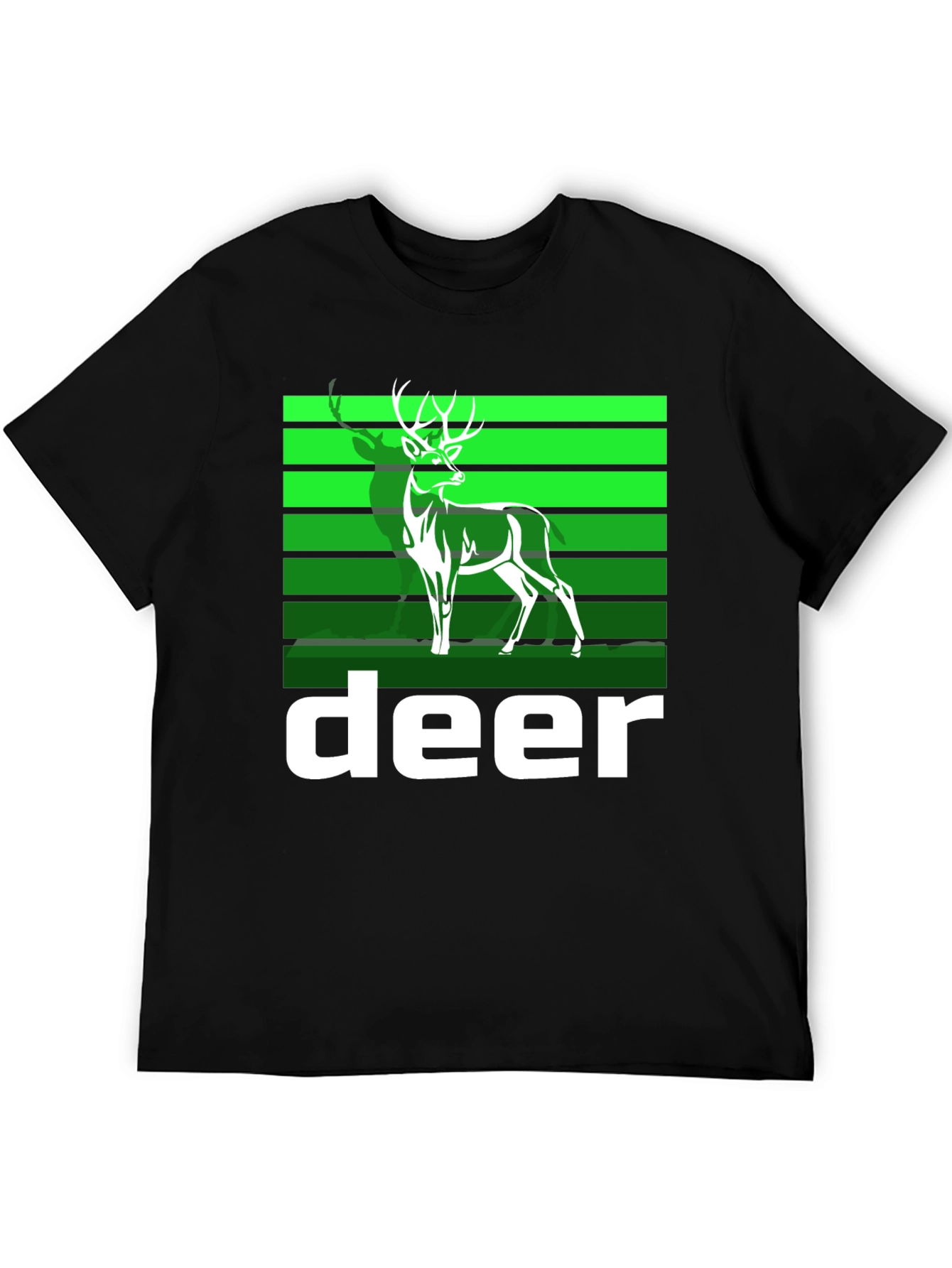 Deer Graphic Tee - Black Cotton Blend