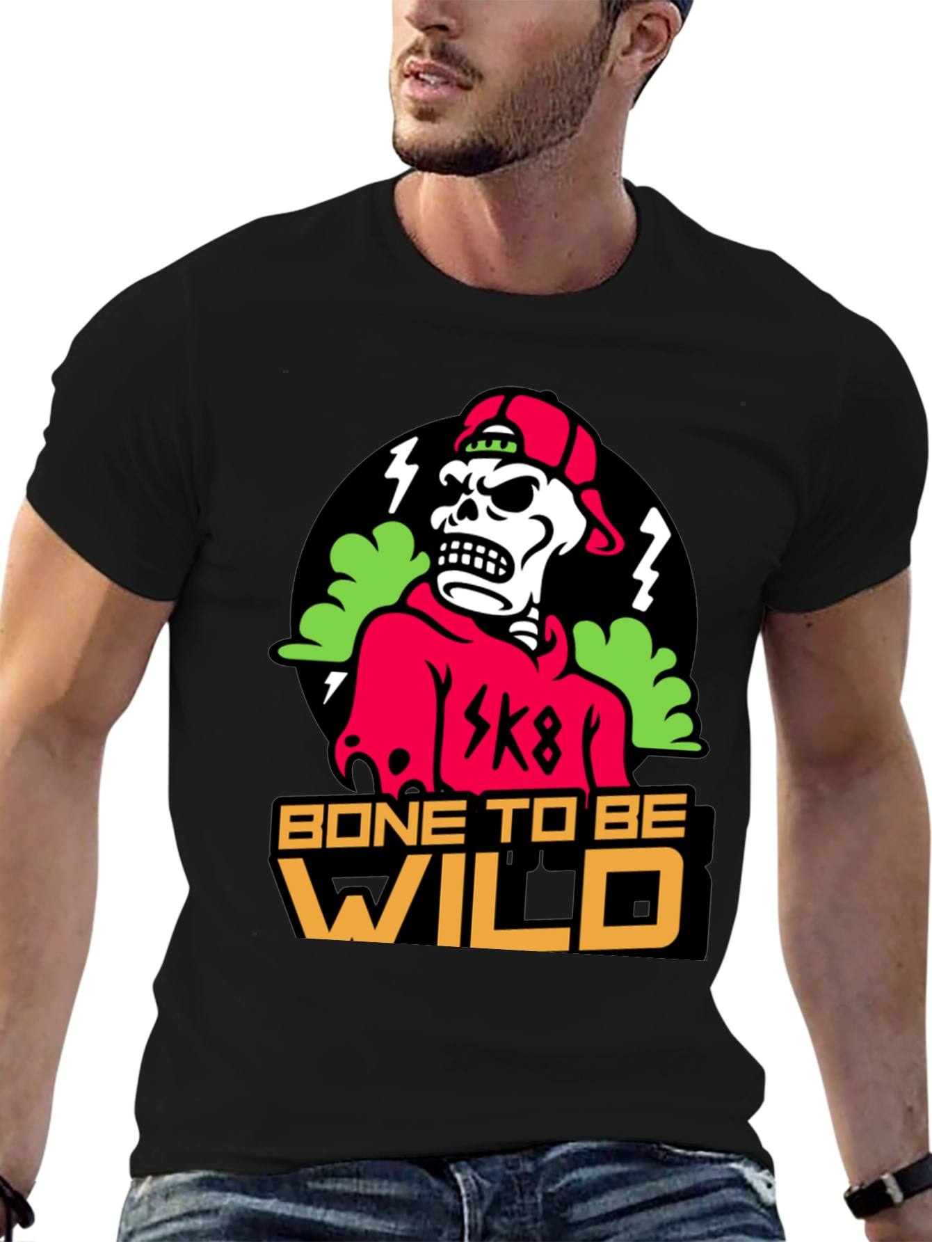 Bone To Be Wild Skeleton Graphic T-Shirt