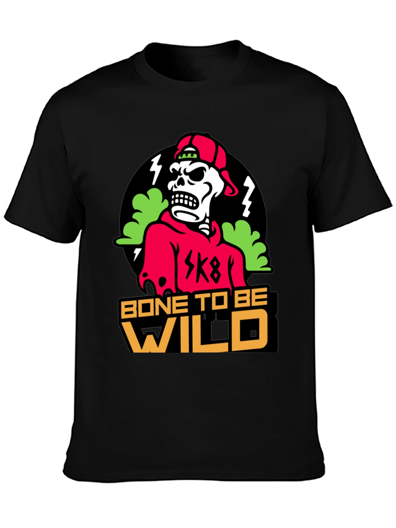 Bone To Be Wild Skeleton Graphic T-Shirt