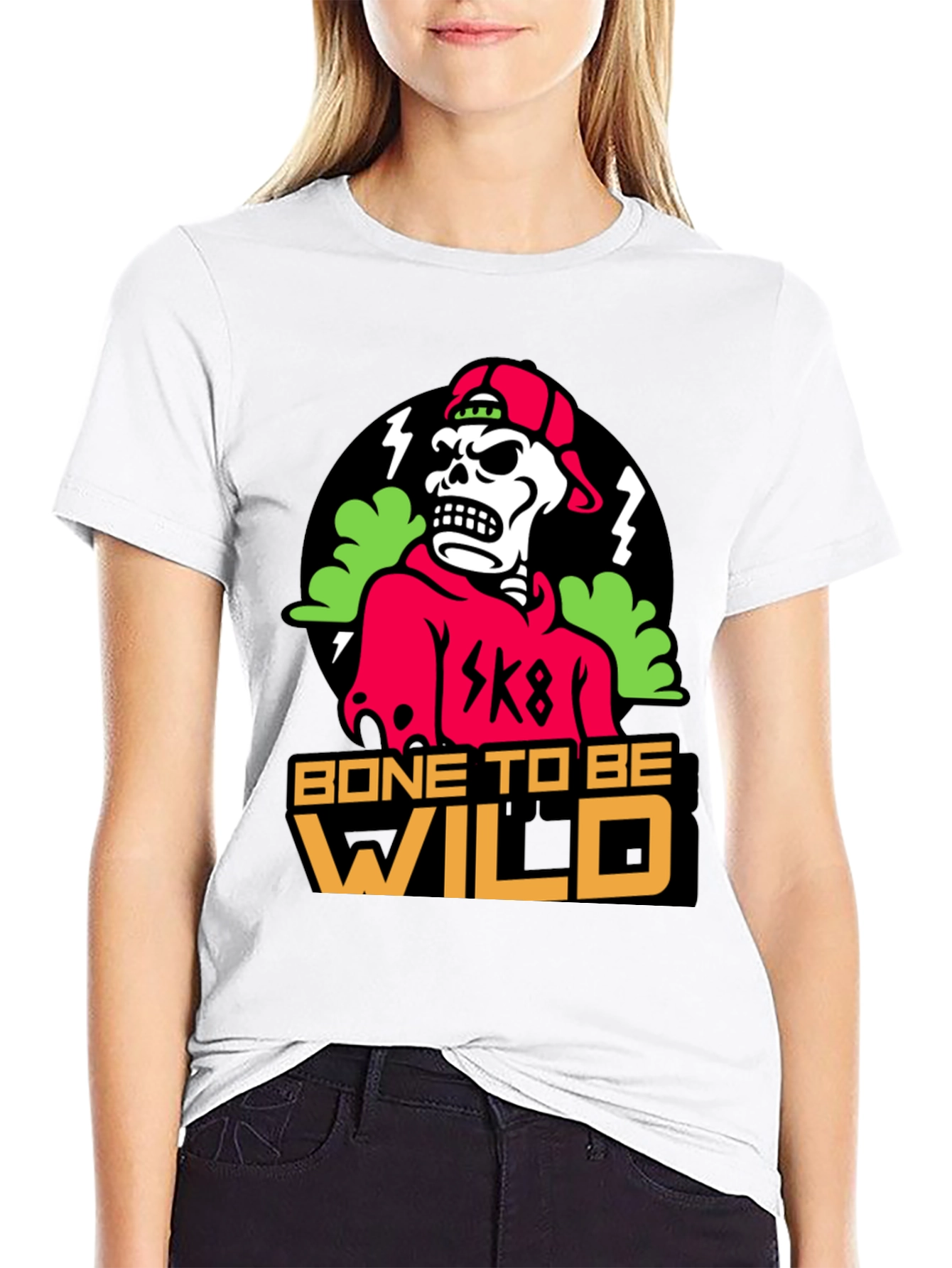Bone To Be Wild Skeleton Graphic T-Shirt