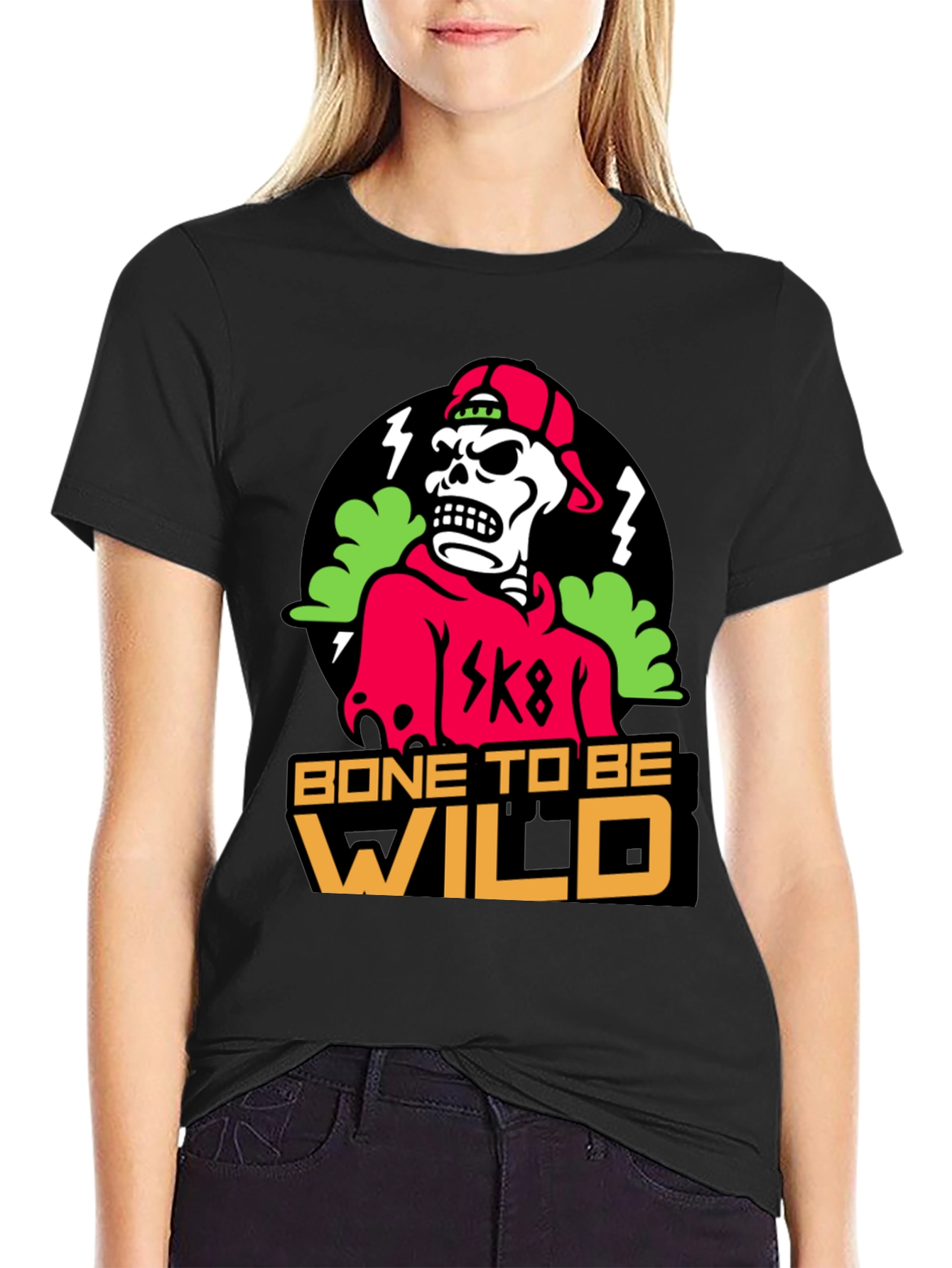 Bone To Be Wild Skeleton Graphic T-Shirt
