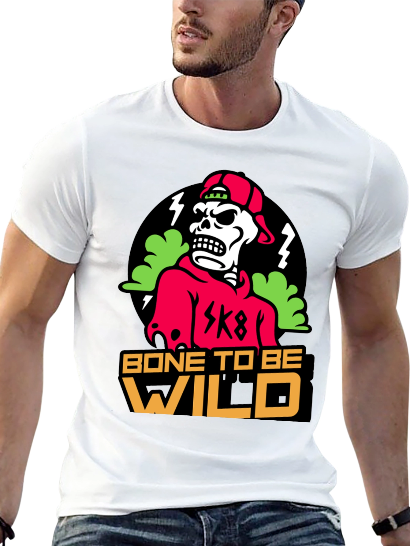 Bone To Be Wild Skeleton Graphic T-Shirt