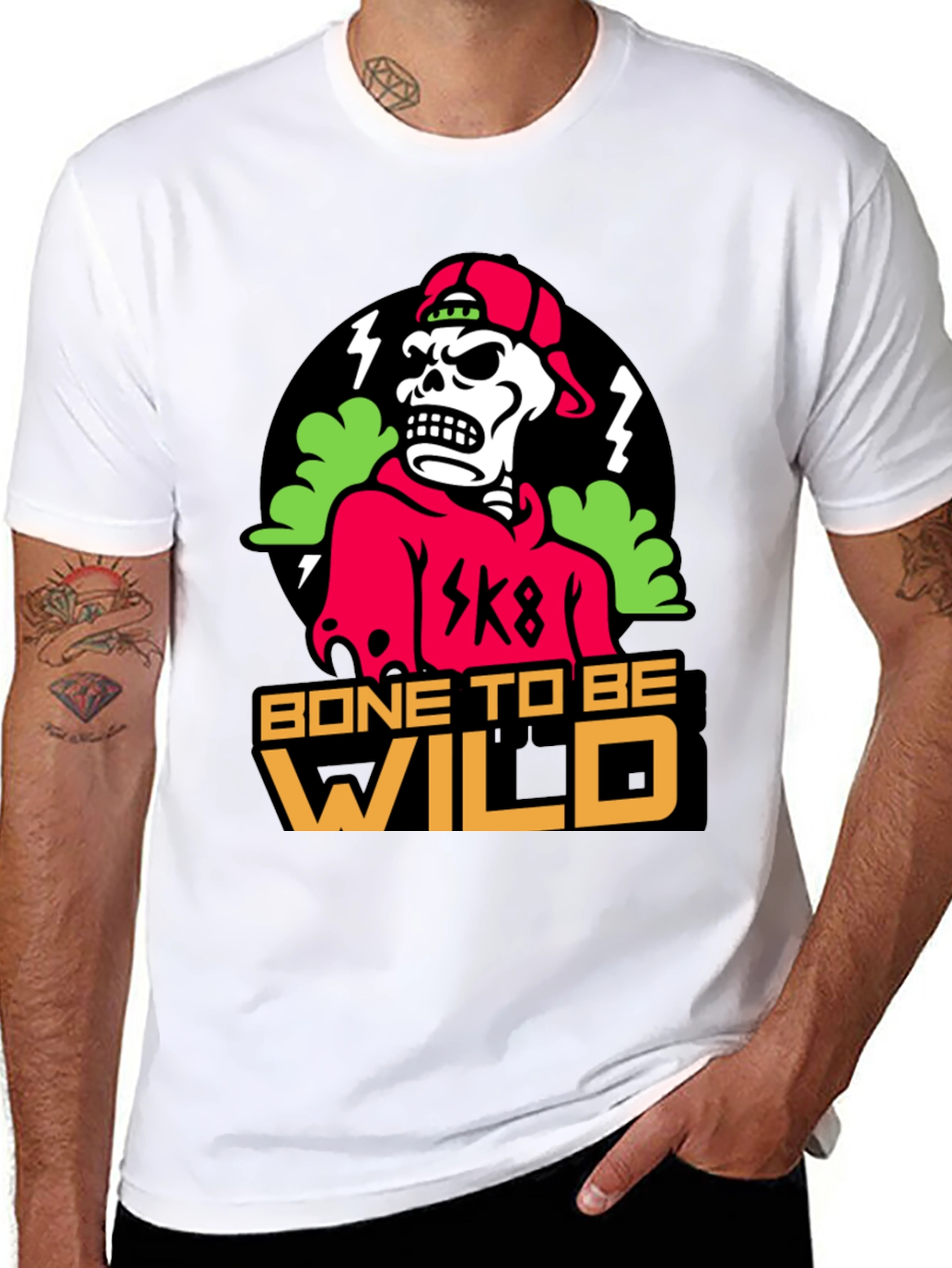 Bone To Be Wild Skeleton Graphic T-Shirt