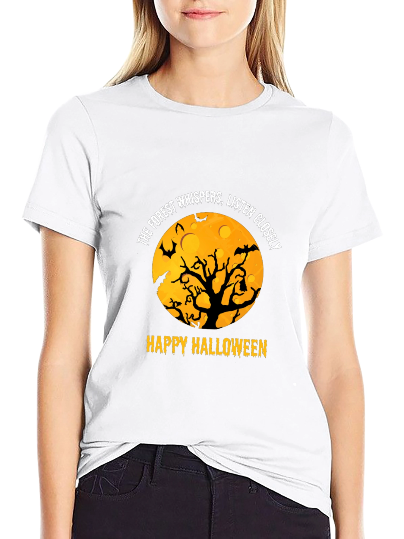 Halloween Forest Whispers Black T-Shirt