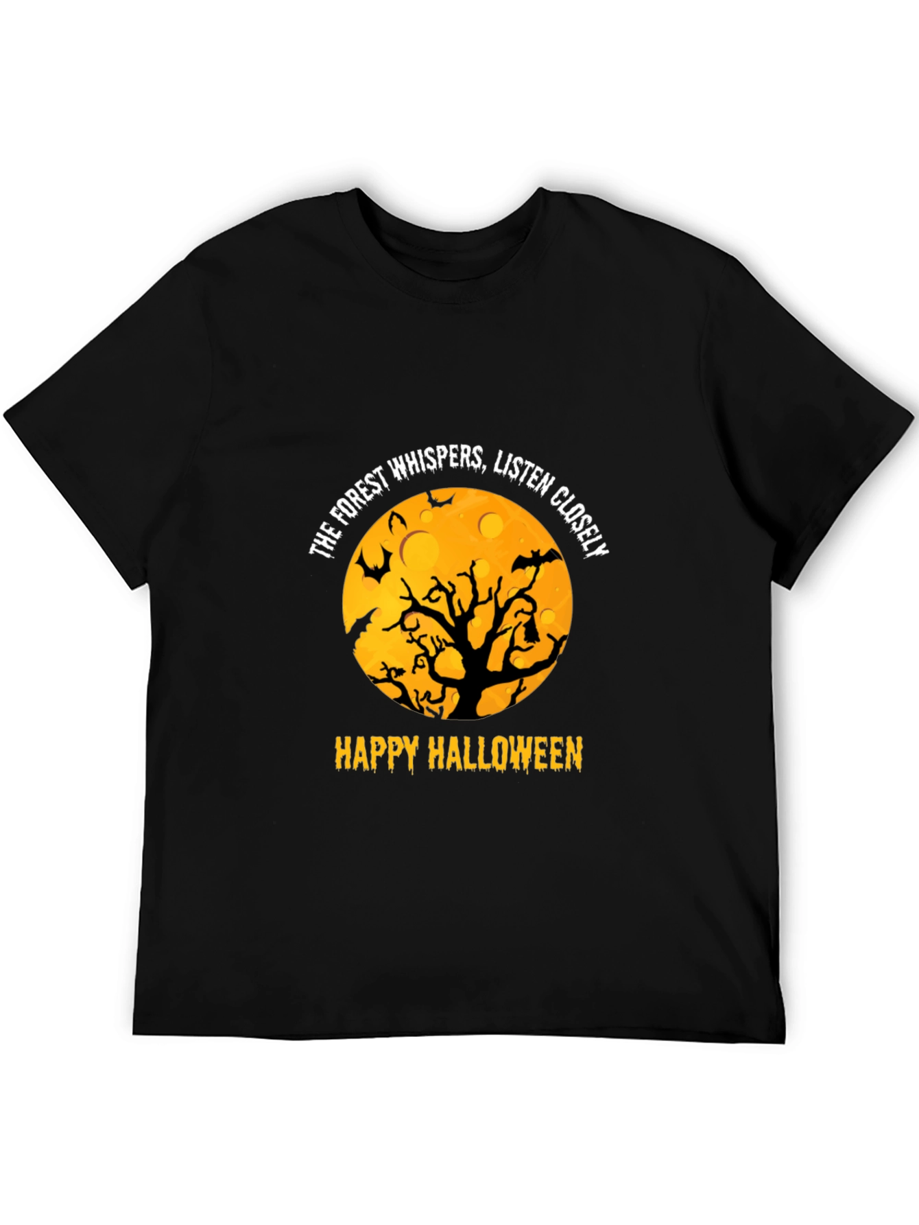 Halloween Forest Whispers Black T-Shirt