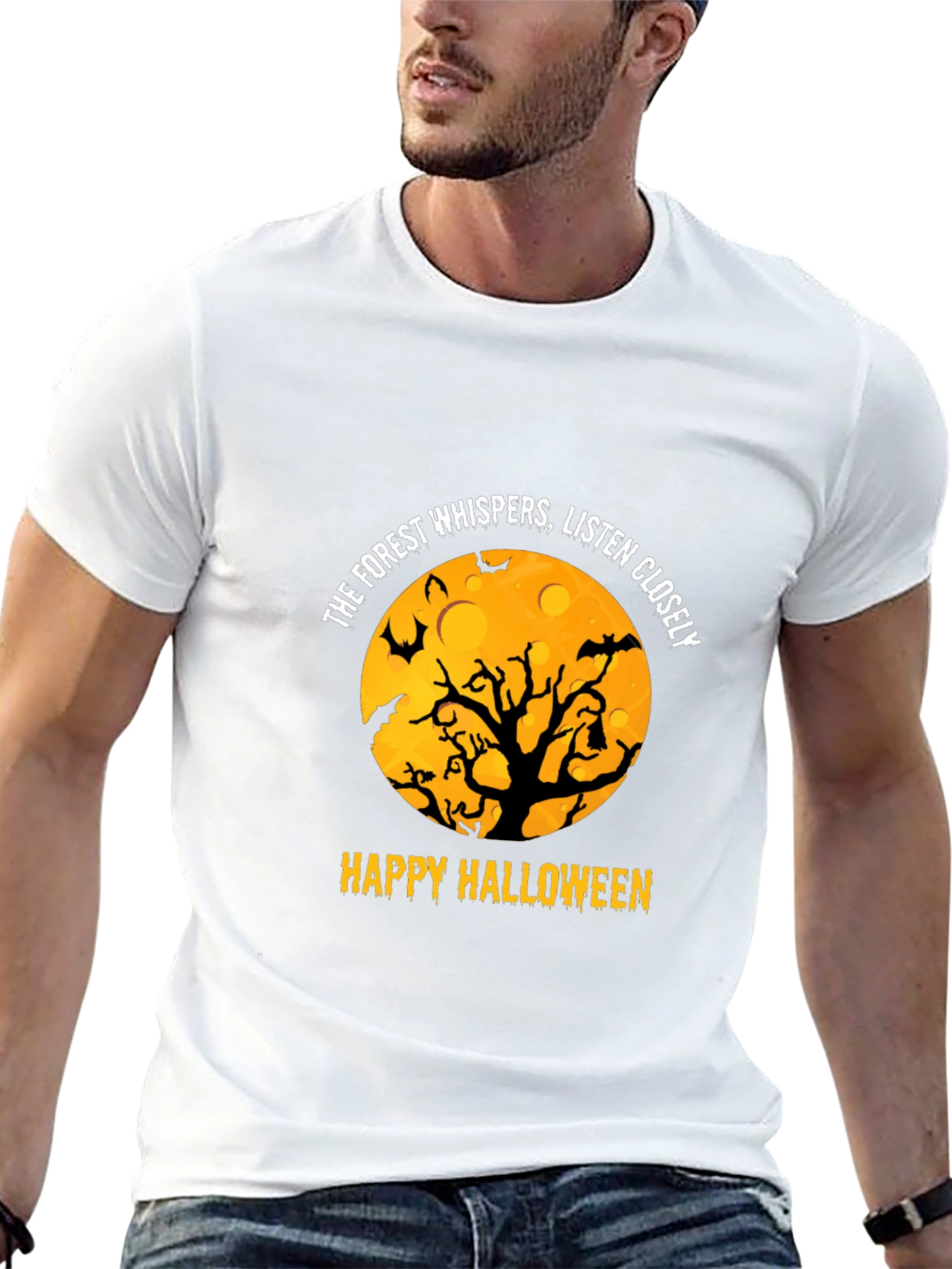 Halloween Forest Whispers Black T-Shirt