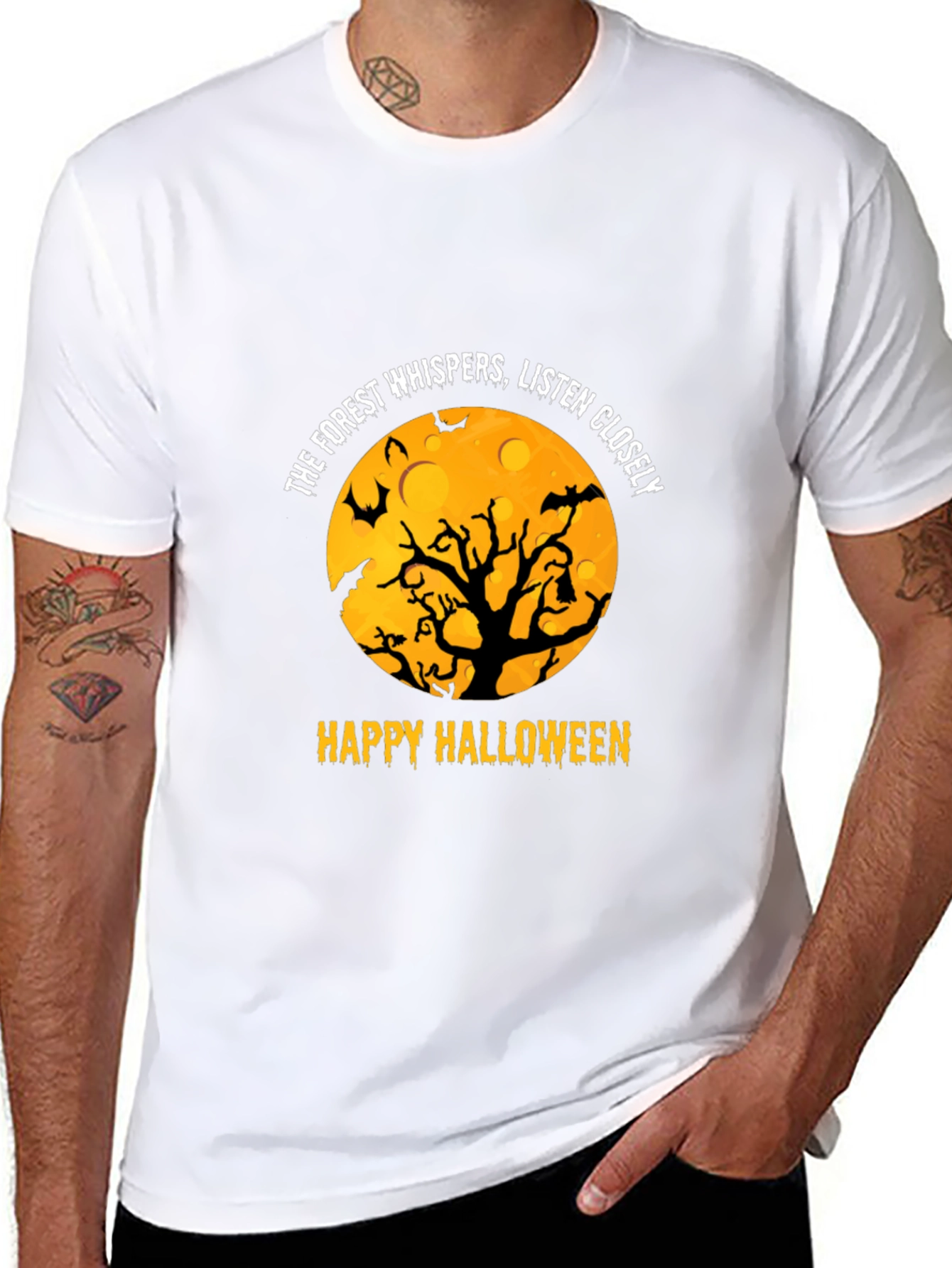 Halloween Forest Whispers Black T-Shirt