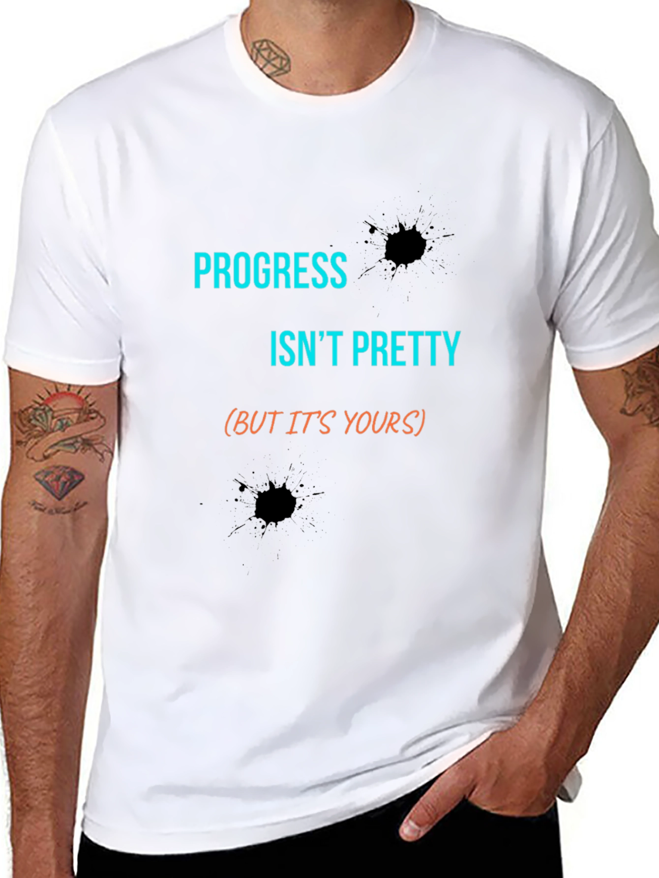 Progress Isnt Pretty Mens Black Graphic Tee