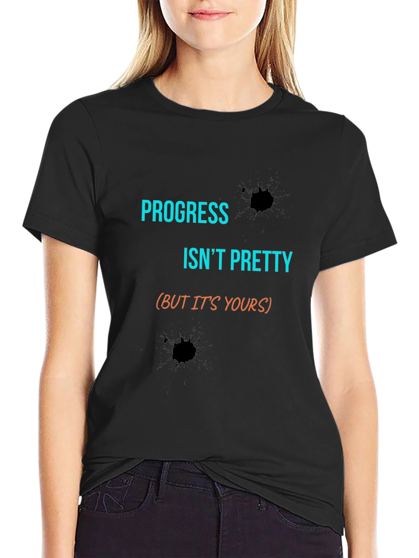 Progress Isnt Pretty Mens Black Graphic Tee