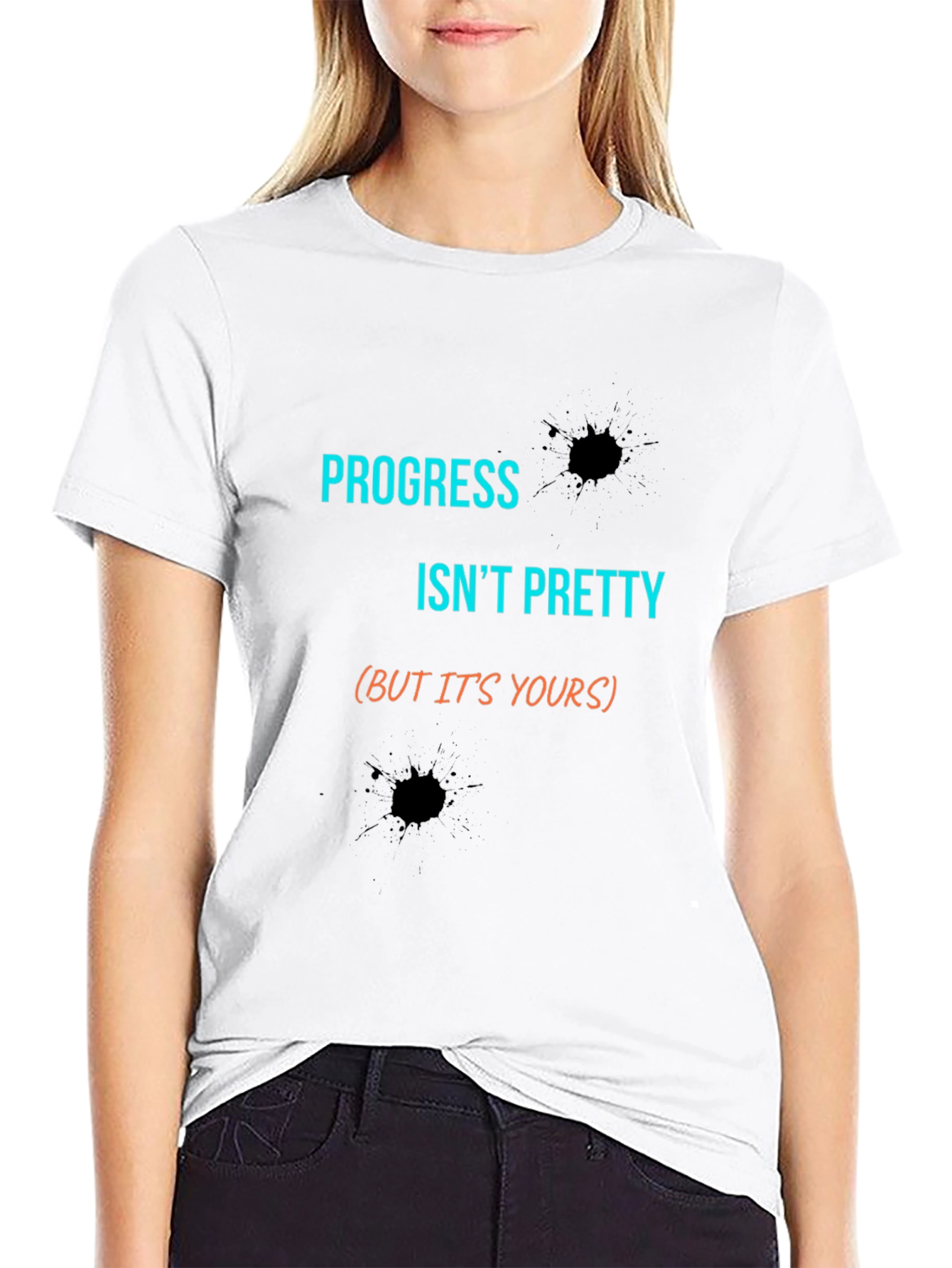 Progress Isnt Pretty Mens Black Graphic Tee