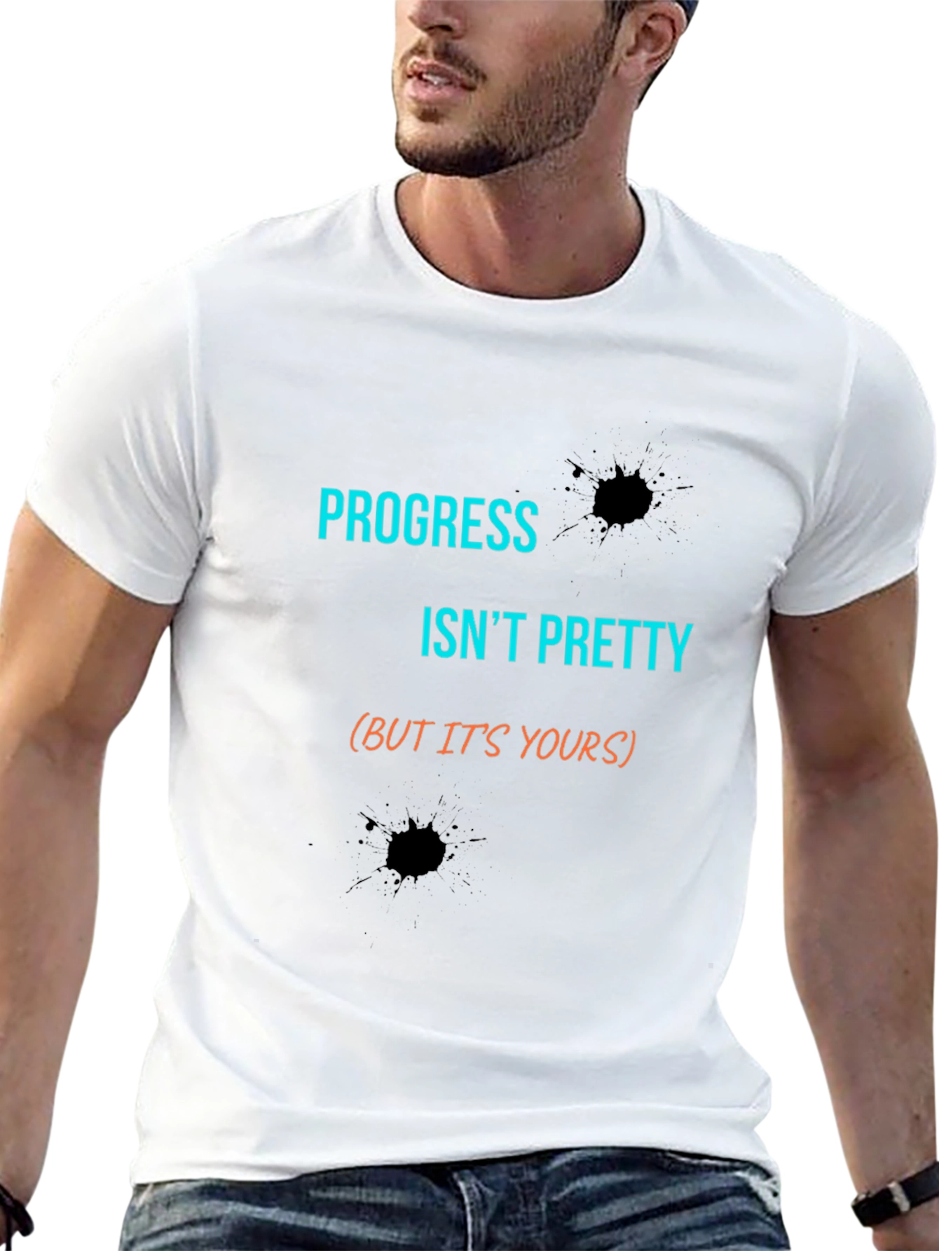 Progress Isnt Pretty Mens Black Graphic Tee