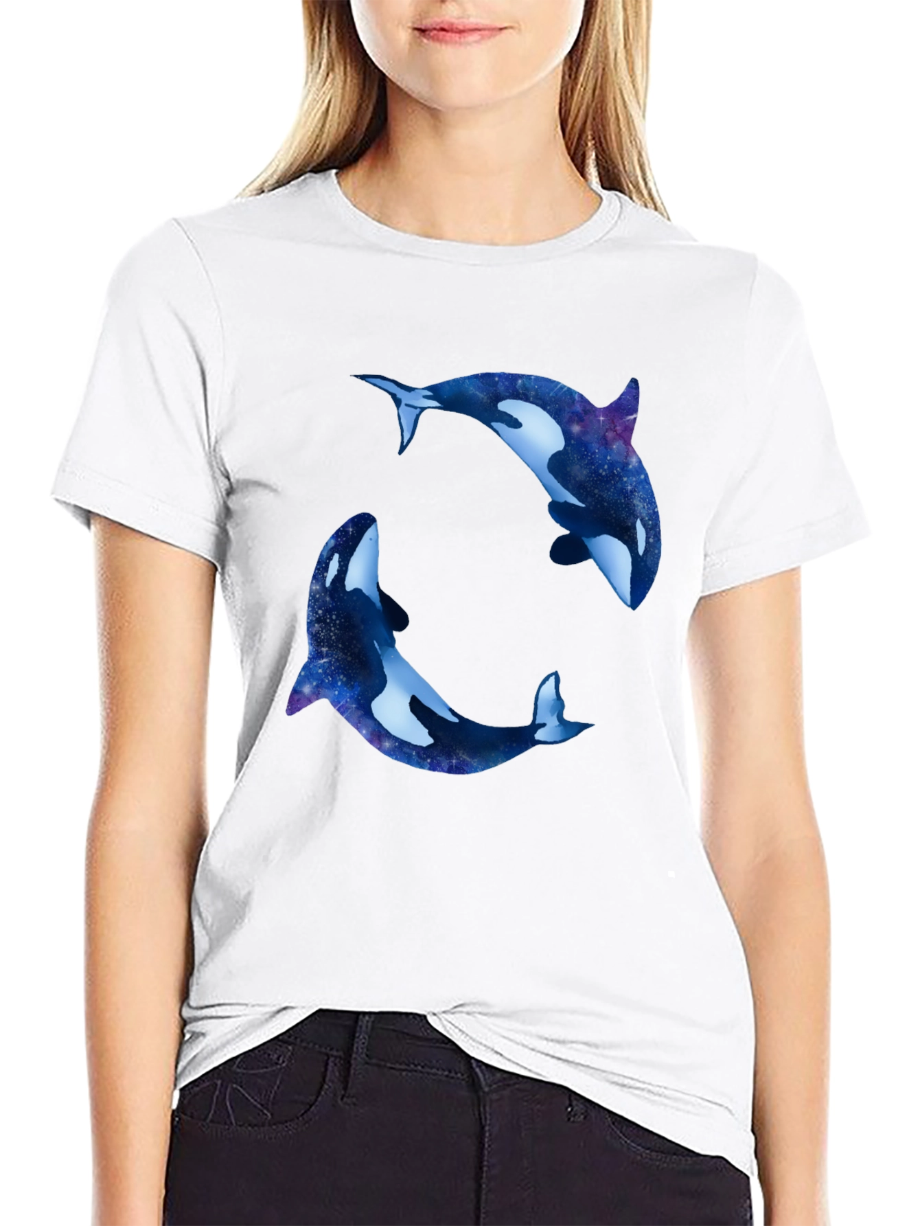 Orca Galaxy T-Shirt - Black Cotton Blend