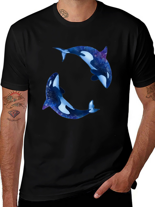 Orca Galaxy T-Shirt - Black Cotton Blend
