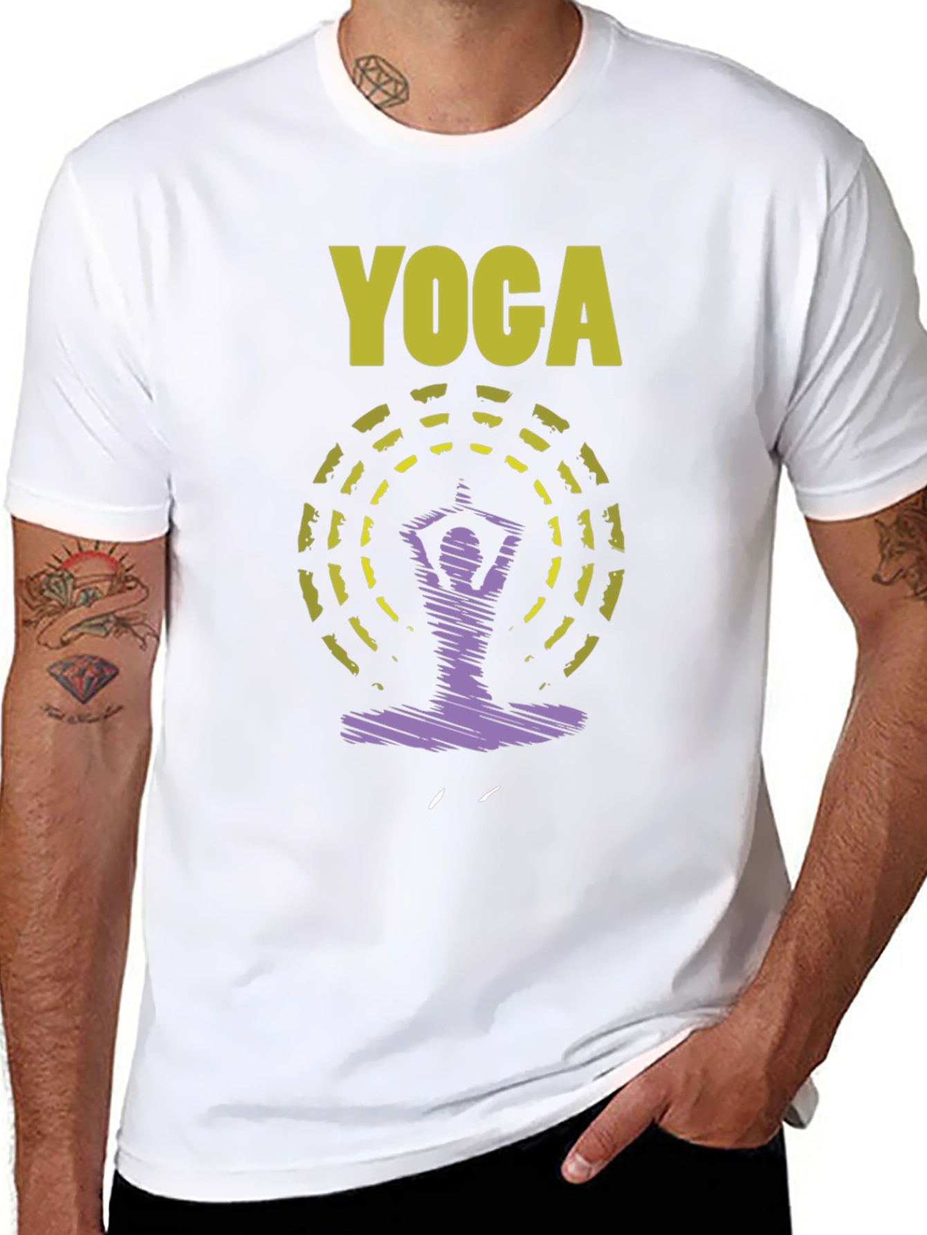 Yoga Graphic Tee: Relaxed Fit Black T-Shirt