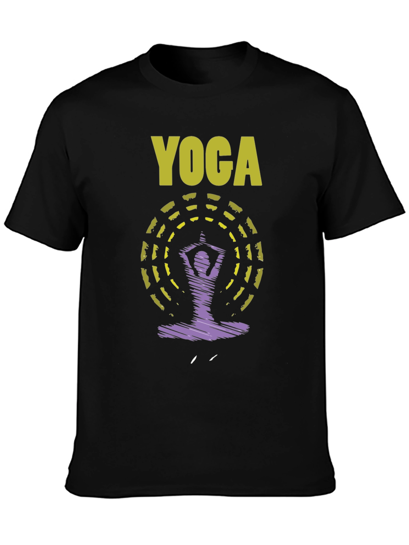Yoga Graphic Tee: Relaxed Fit Black T-Shirt
