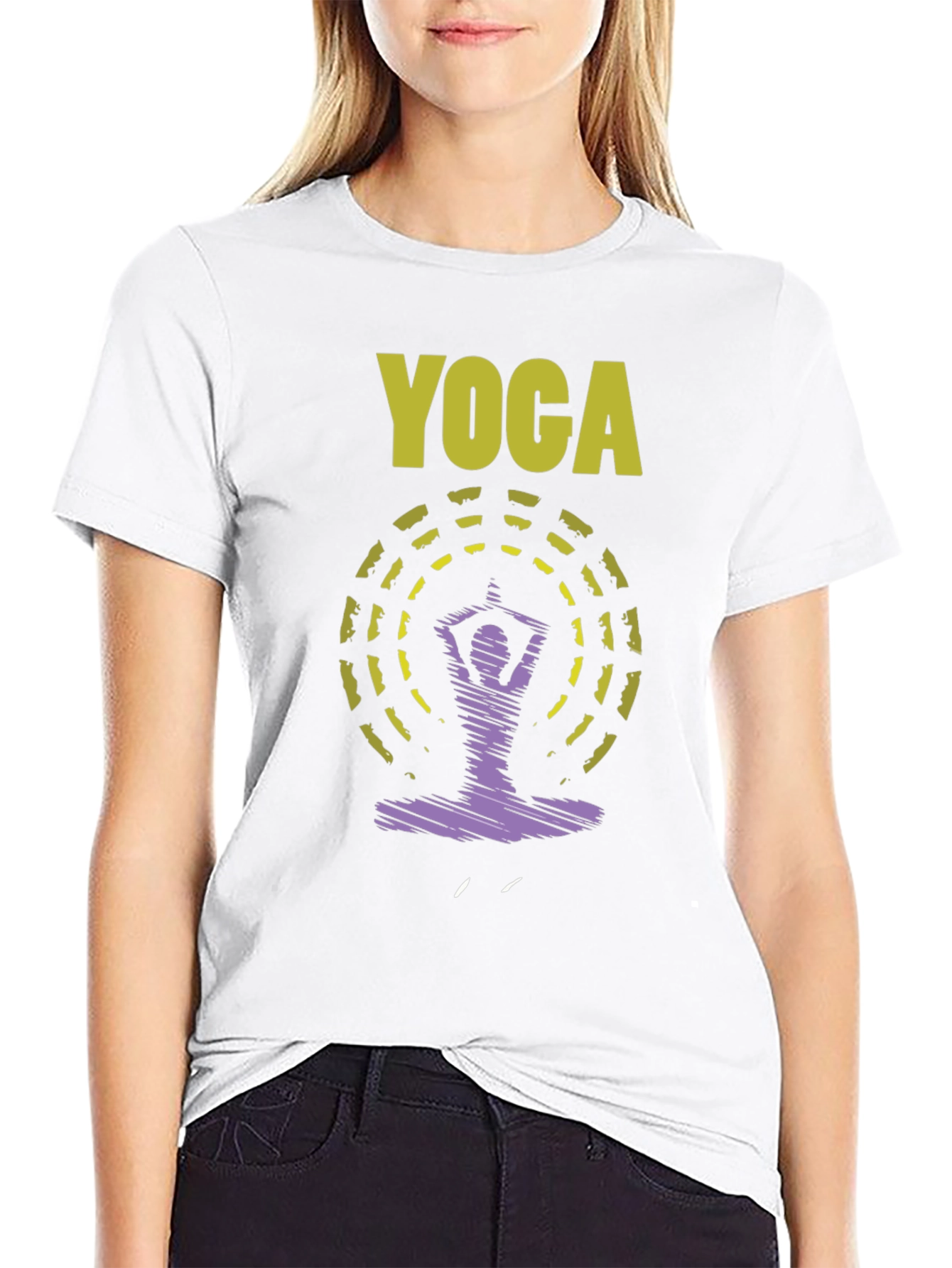Yoga Graphic Tee: Relaxed Fit Black T-Shirt