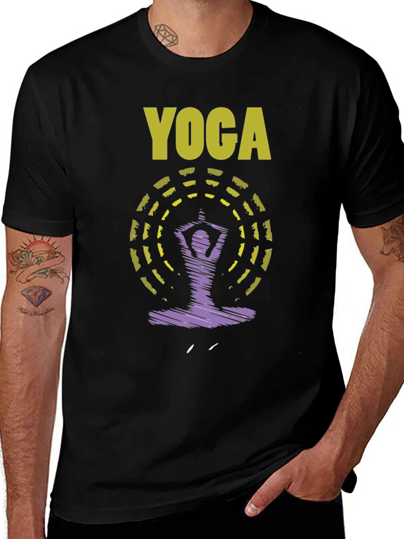 Yoga Graphic Tee: Relaxed Fit Black T-Shirt